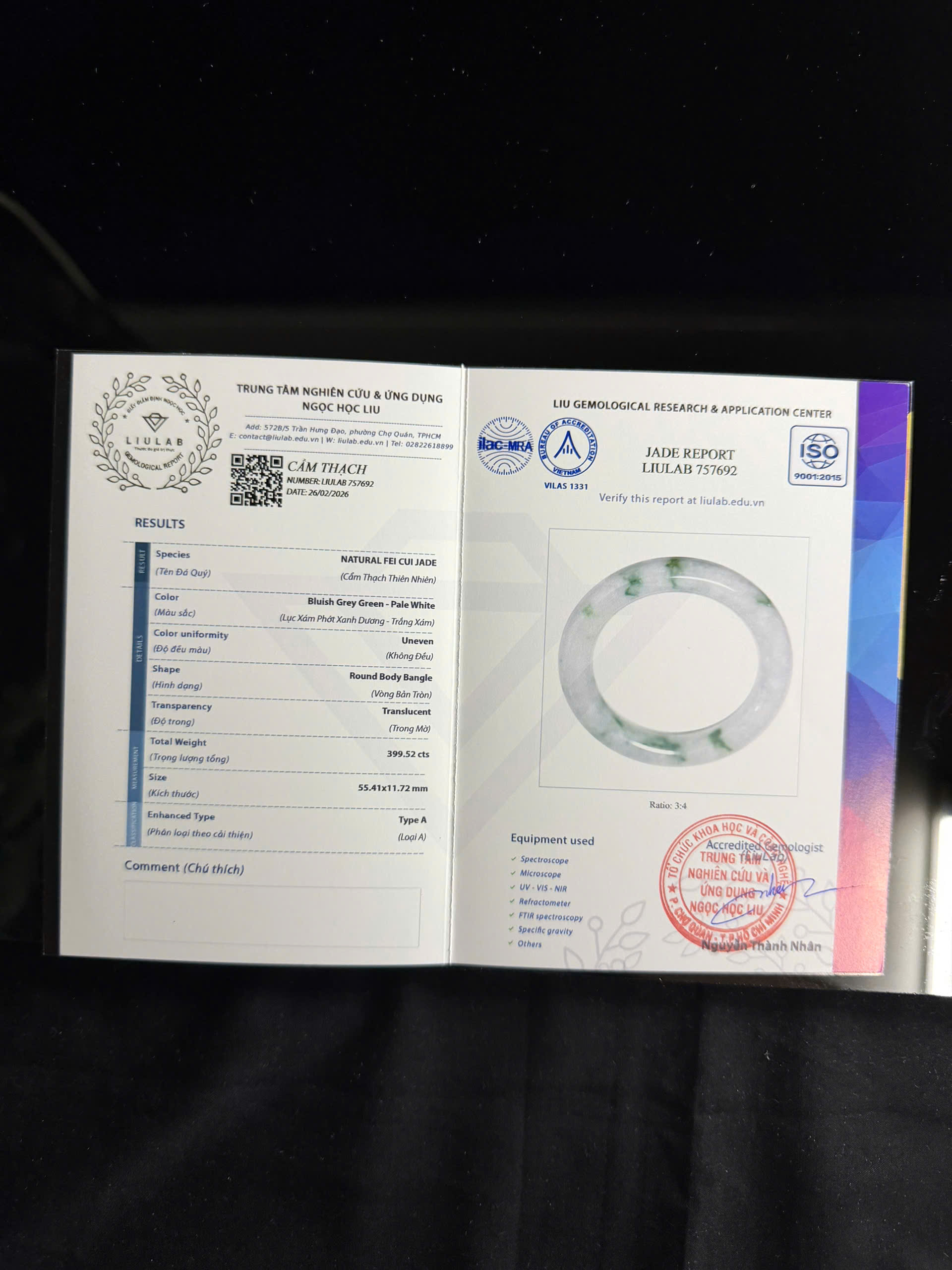Vòng tay cẩm thạch LIULAB mã 757692