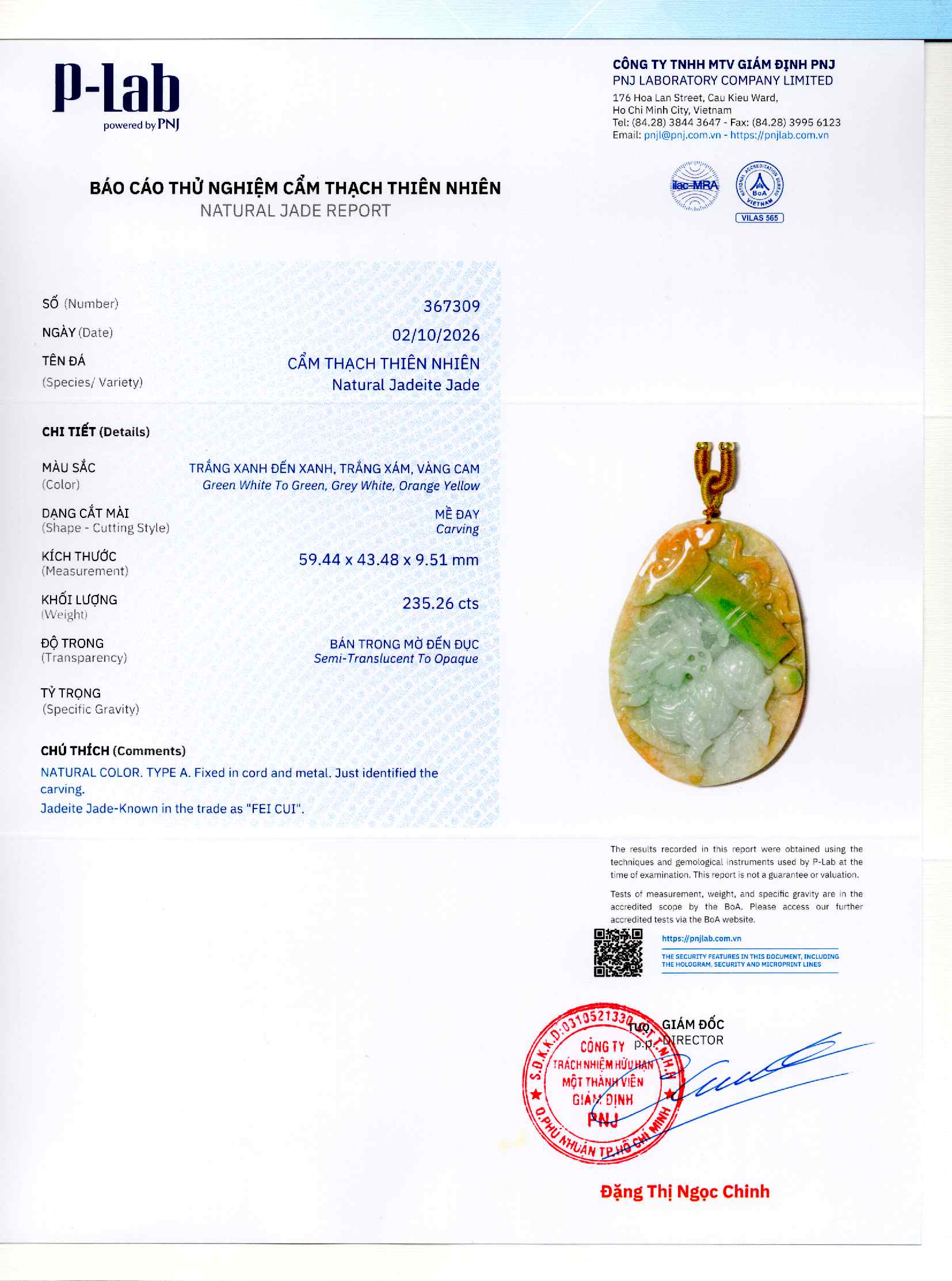 Giấy giám định 367309