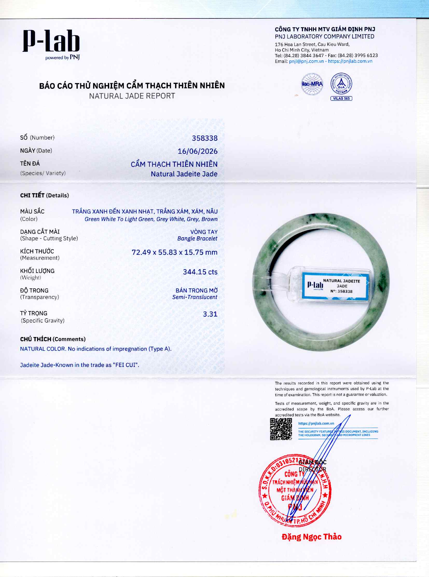 Giấy giám định 358338