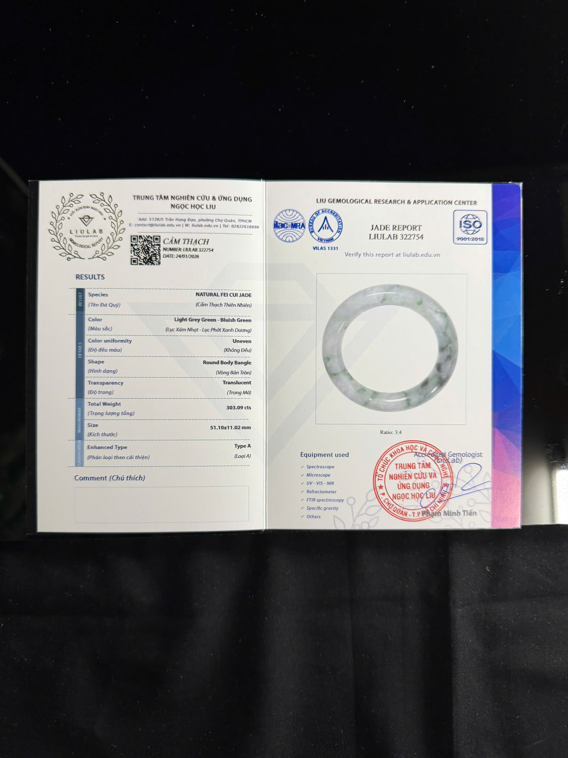 Vòng tay cẩm thạch LIULAB mã 322754