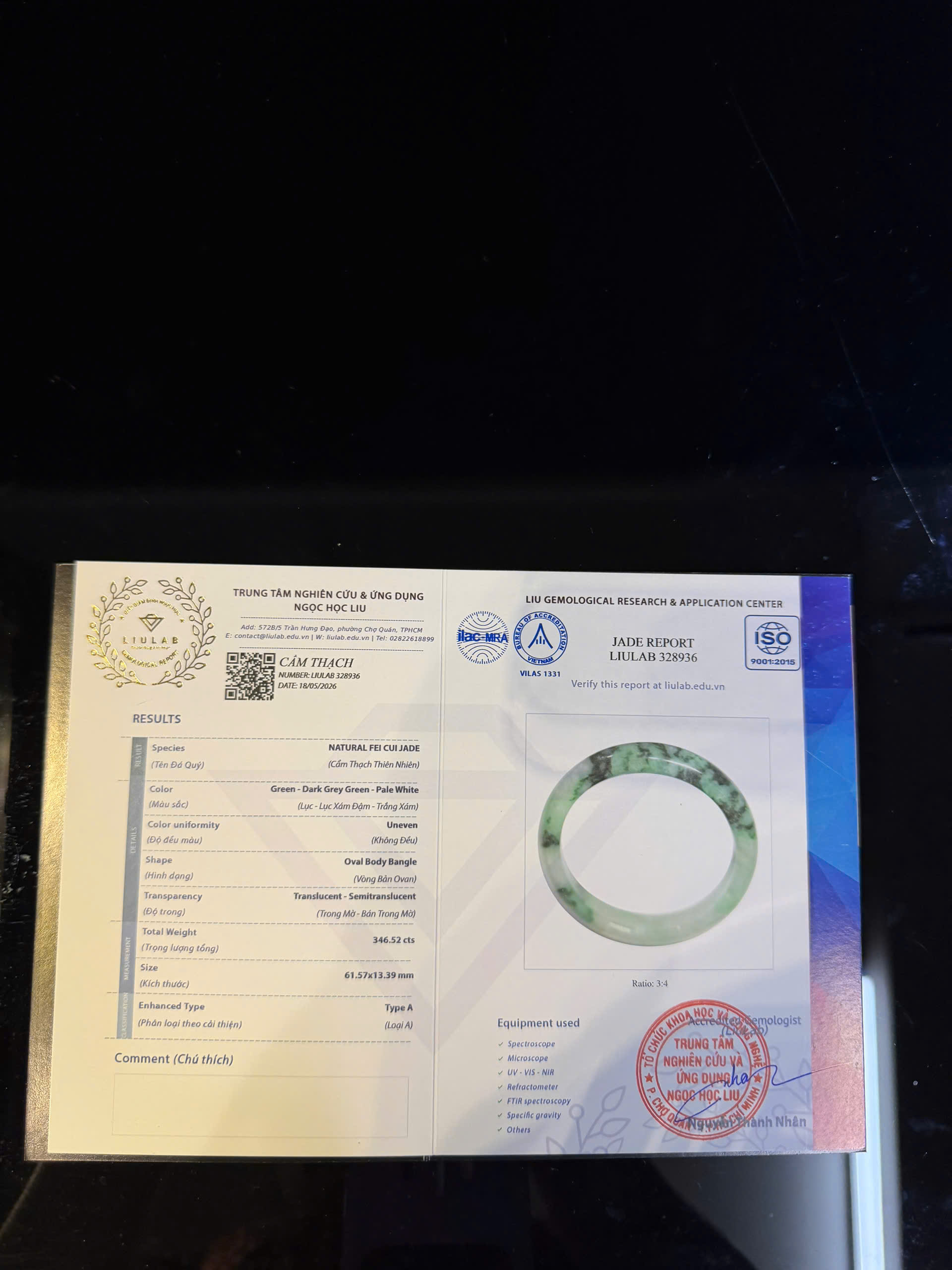 Vòng tay cẩm thạch LIULAB mã 328936
