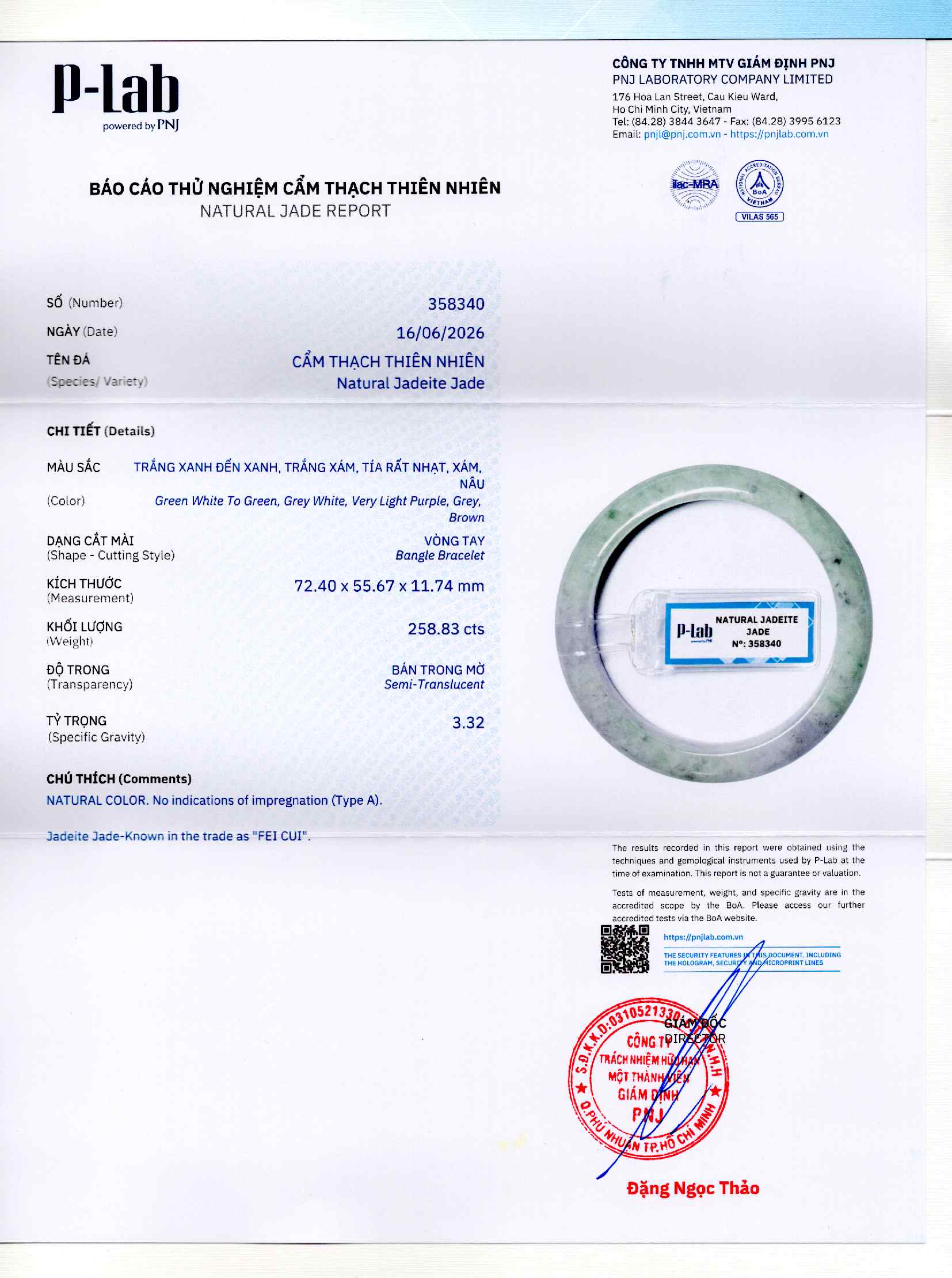 Giấy giám định 358340