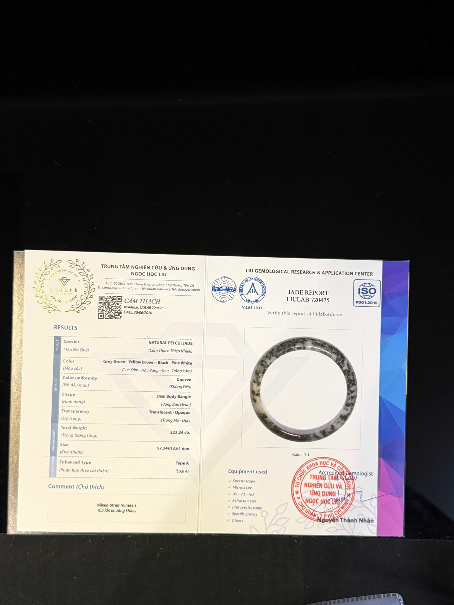 Vòng tay cẩm thạch LIULAB mã 720475
