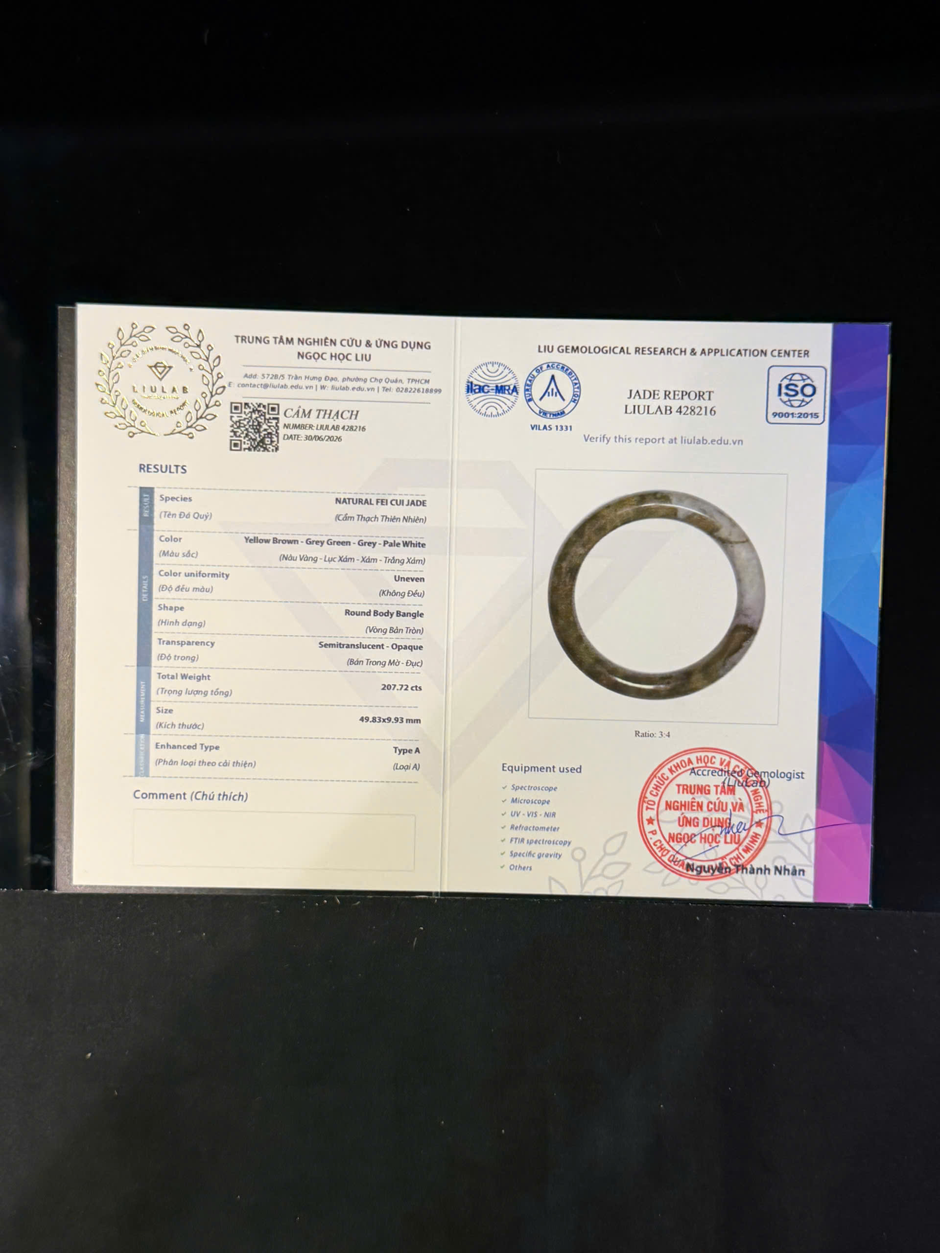 Vòng tay cẩm thạch LIULAB mã 428216