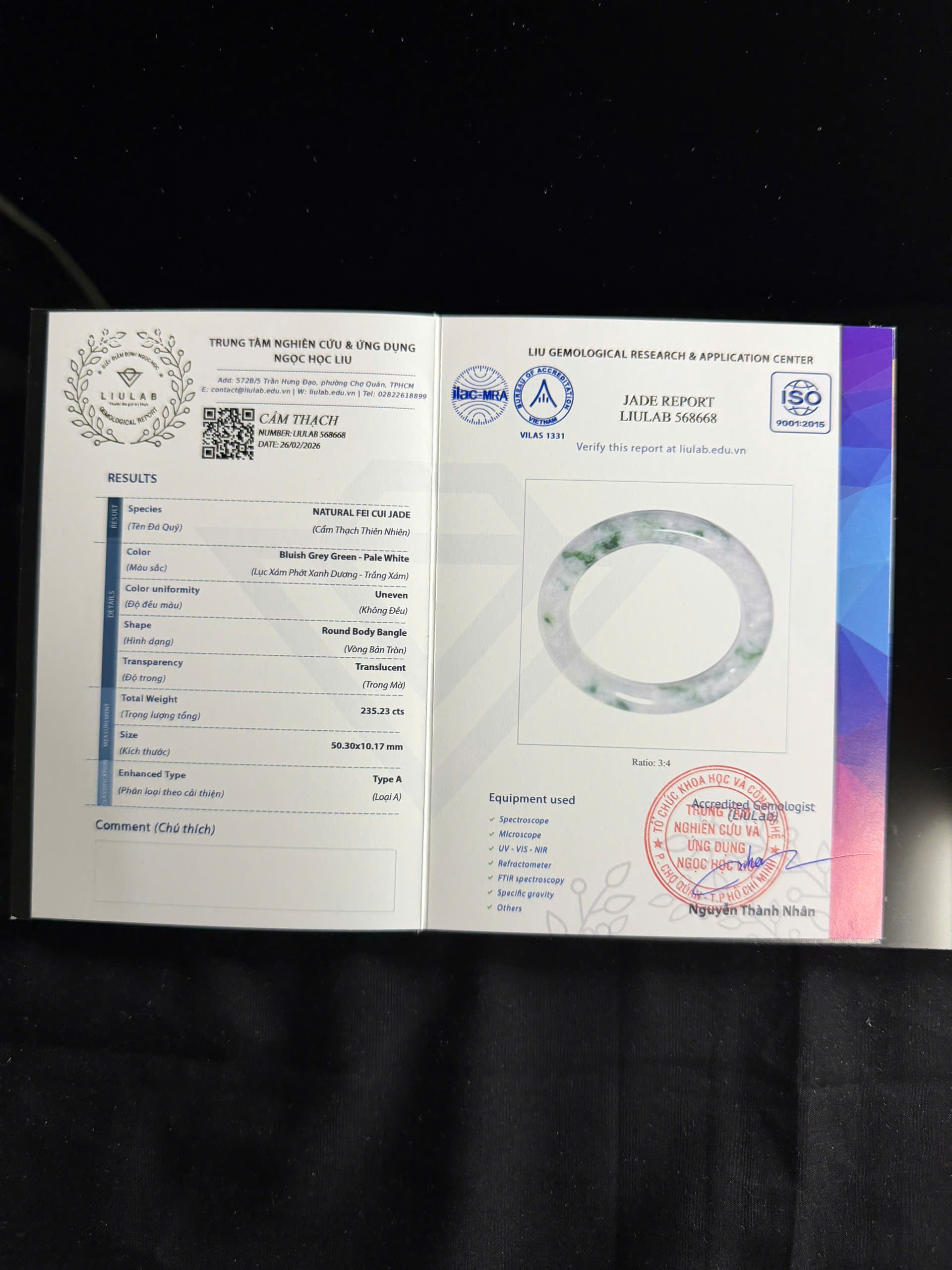 Vòng tay cẩm thạch LIULAB mã 568668