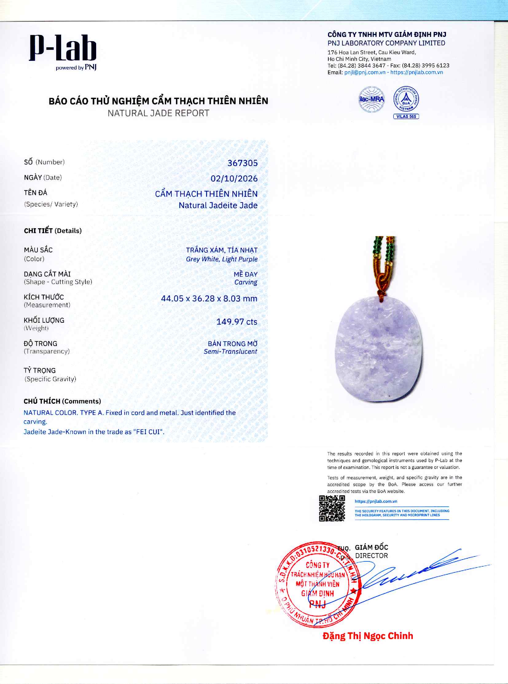 Giấy giám định 367305