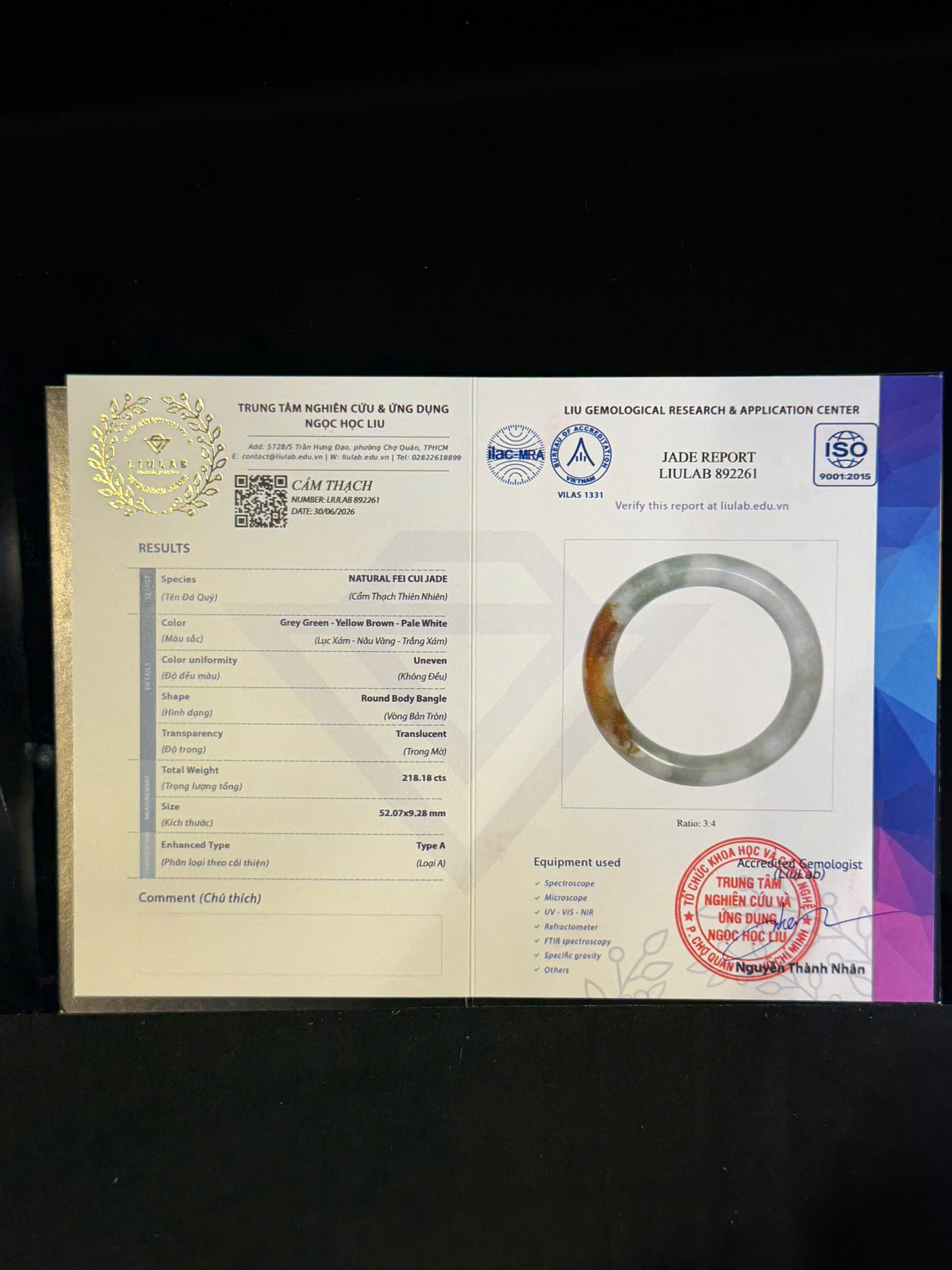 Vòng tay cẩm thạch LIULAB mã 892261