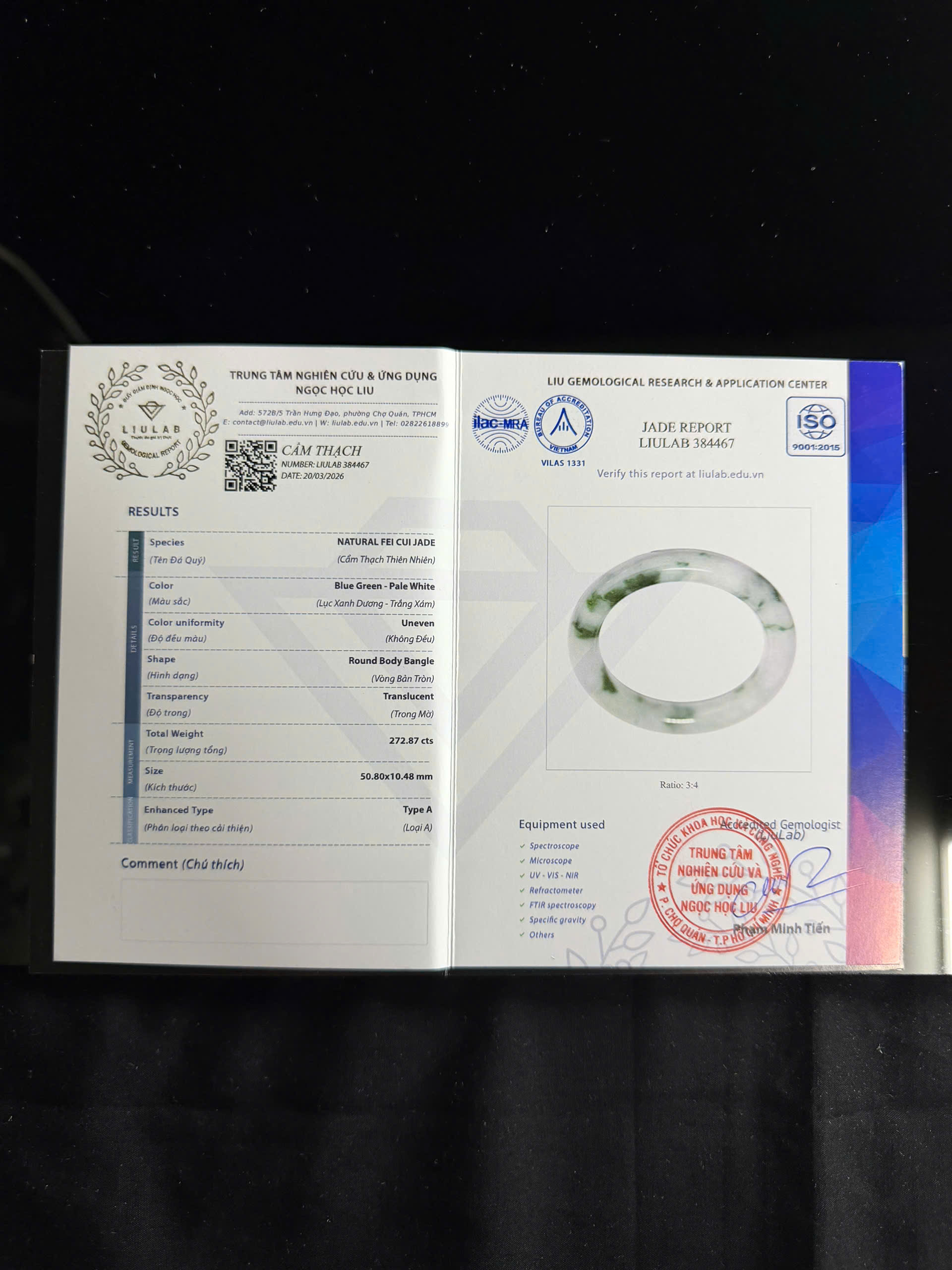 Vòng tay cẩm thạch LIULAB mã 384467