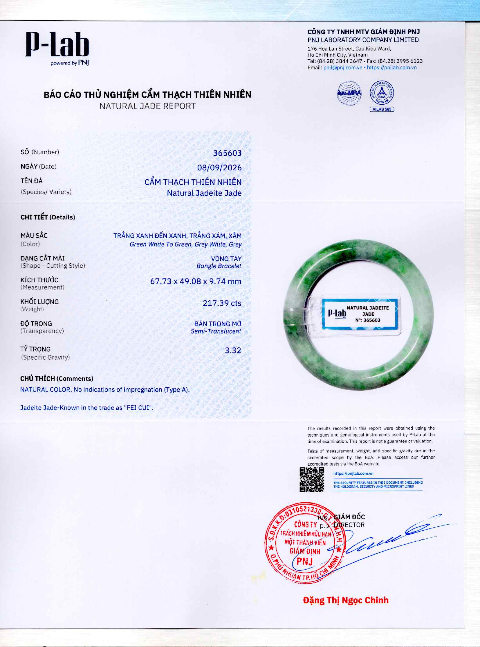 Giấy giám định 365603
