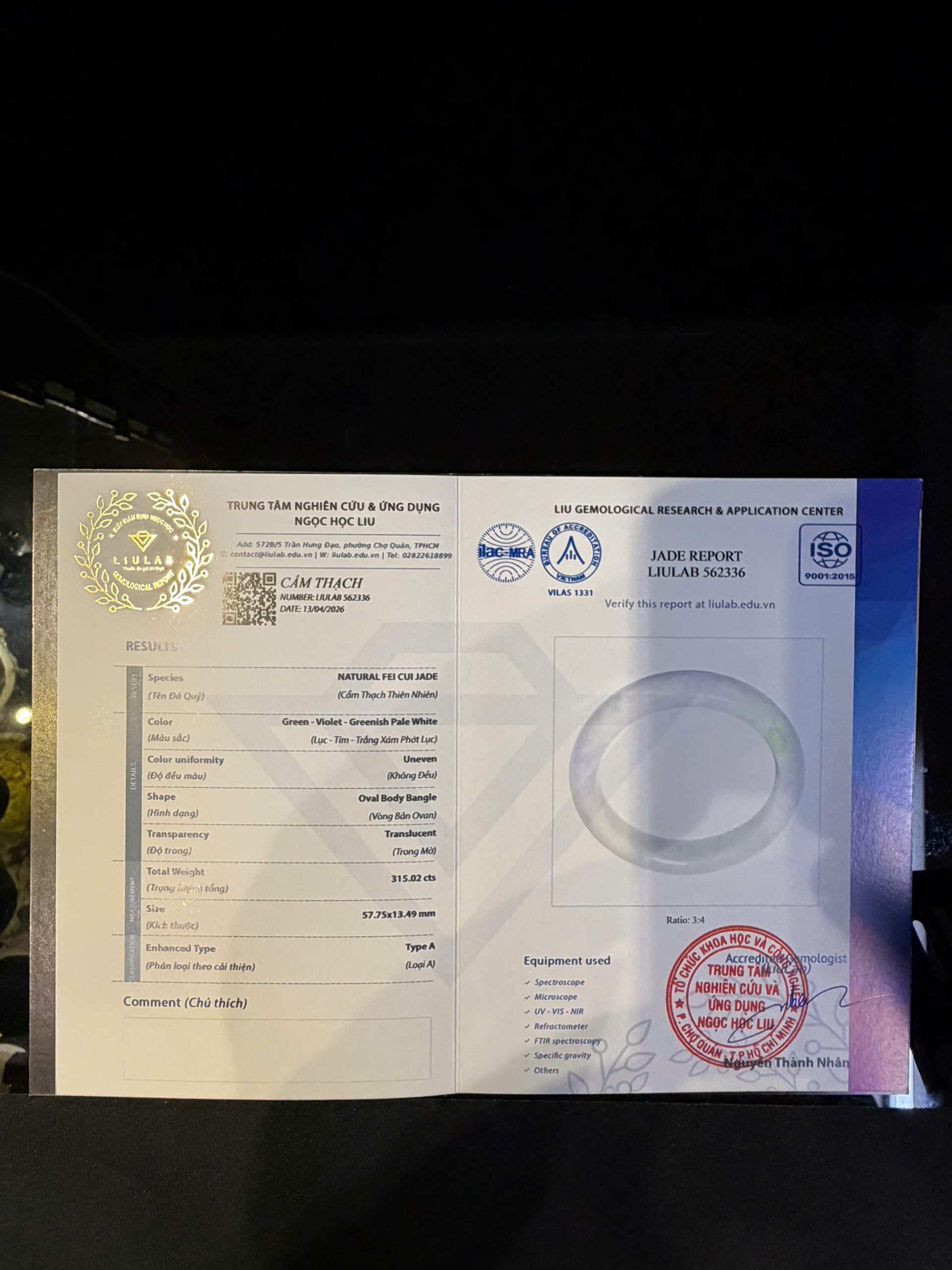 Vòng tay cẩm thạch LIULAB mã 562336