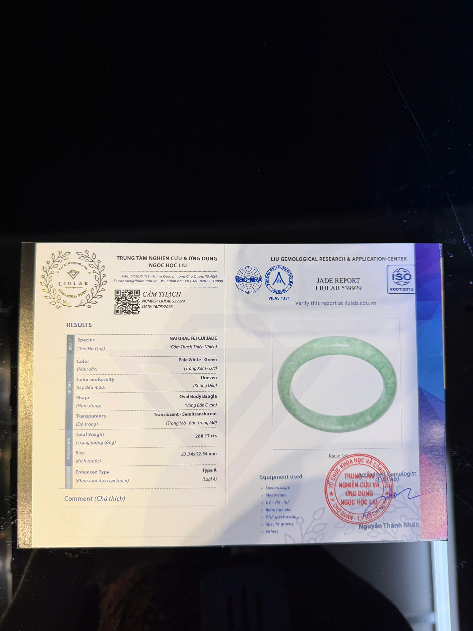 Vòng tay cẩm thạch LIULAB mã 539929