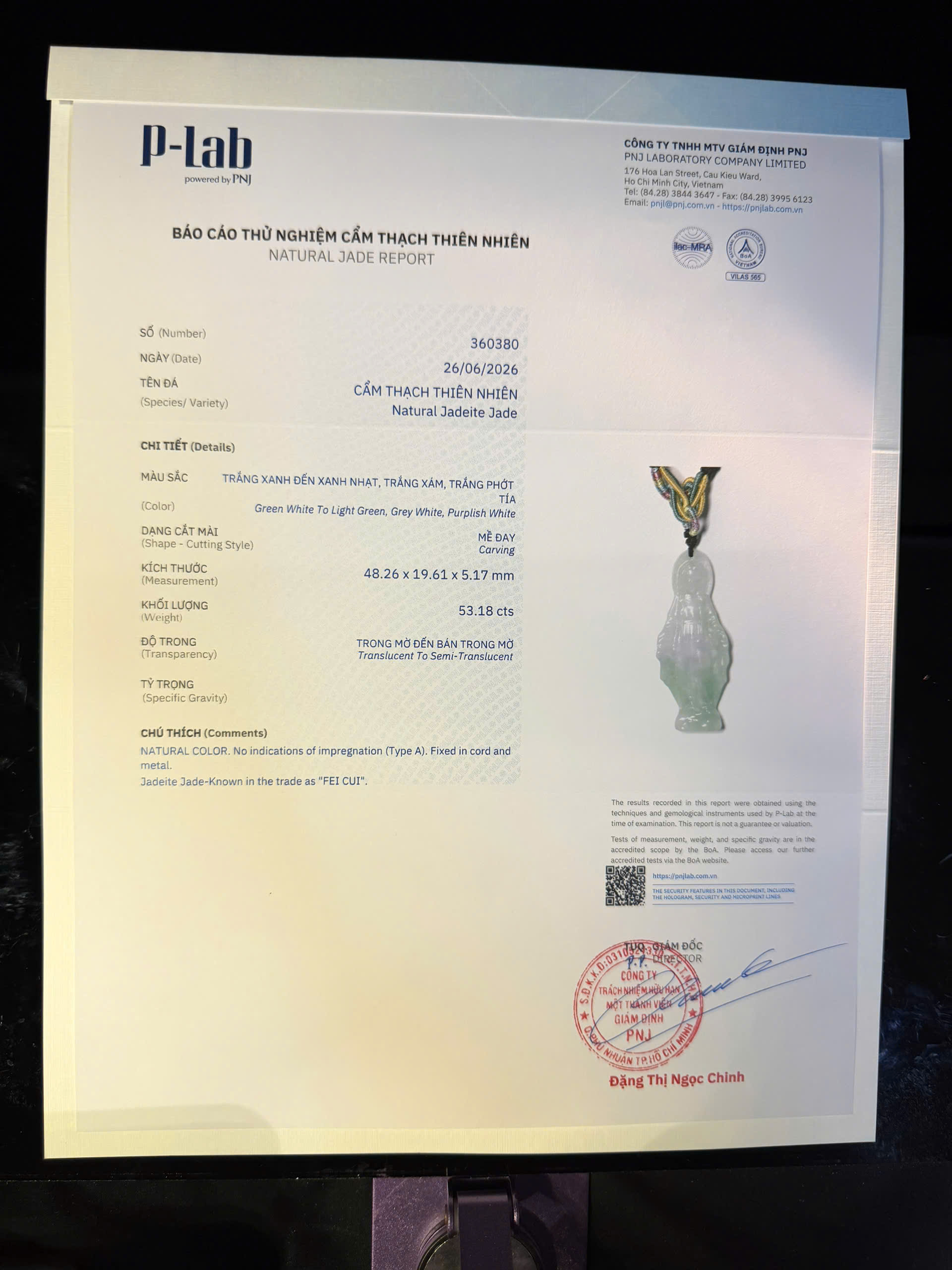 Mặt dây chuyền cẩm thạch mã 360380