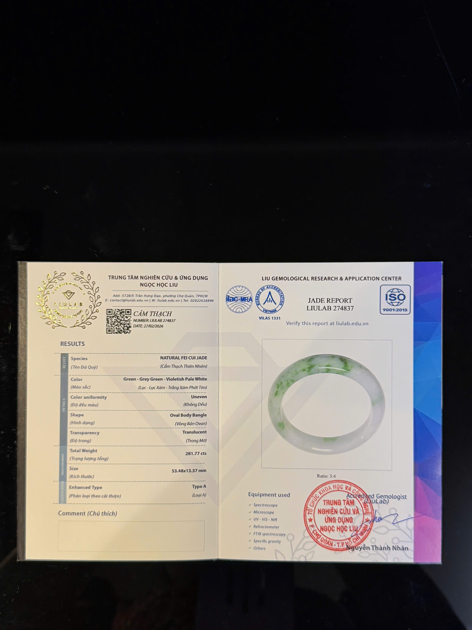 Vòng tay cẩm thạch LIULAB mã 274837
