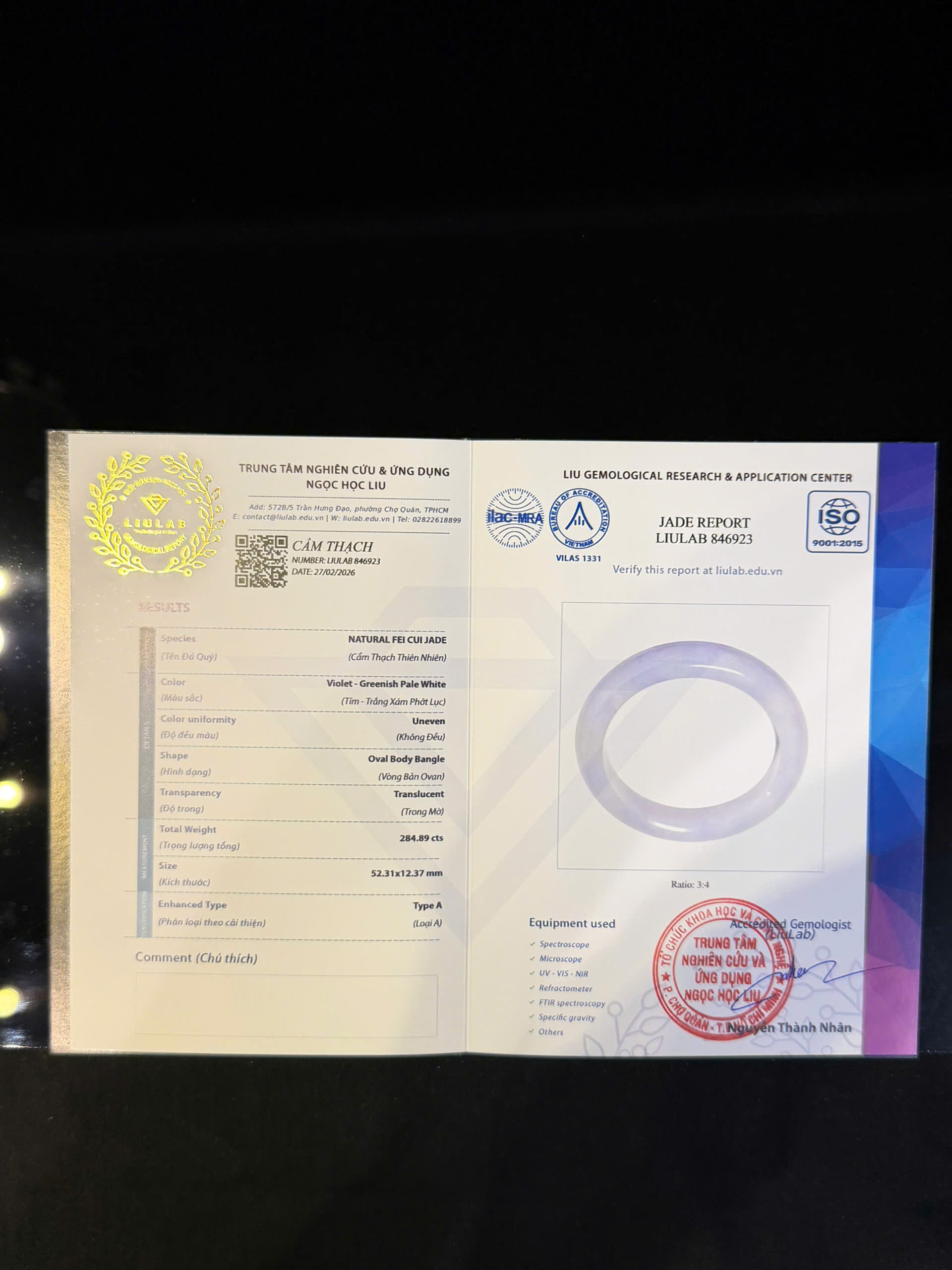 Vòng tay cẩm thạch LIULAB mã 846923