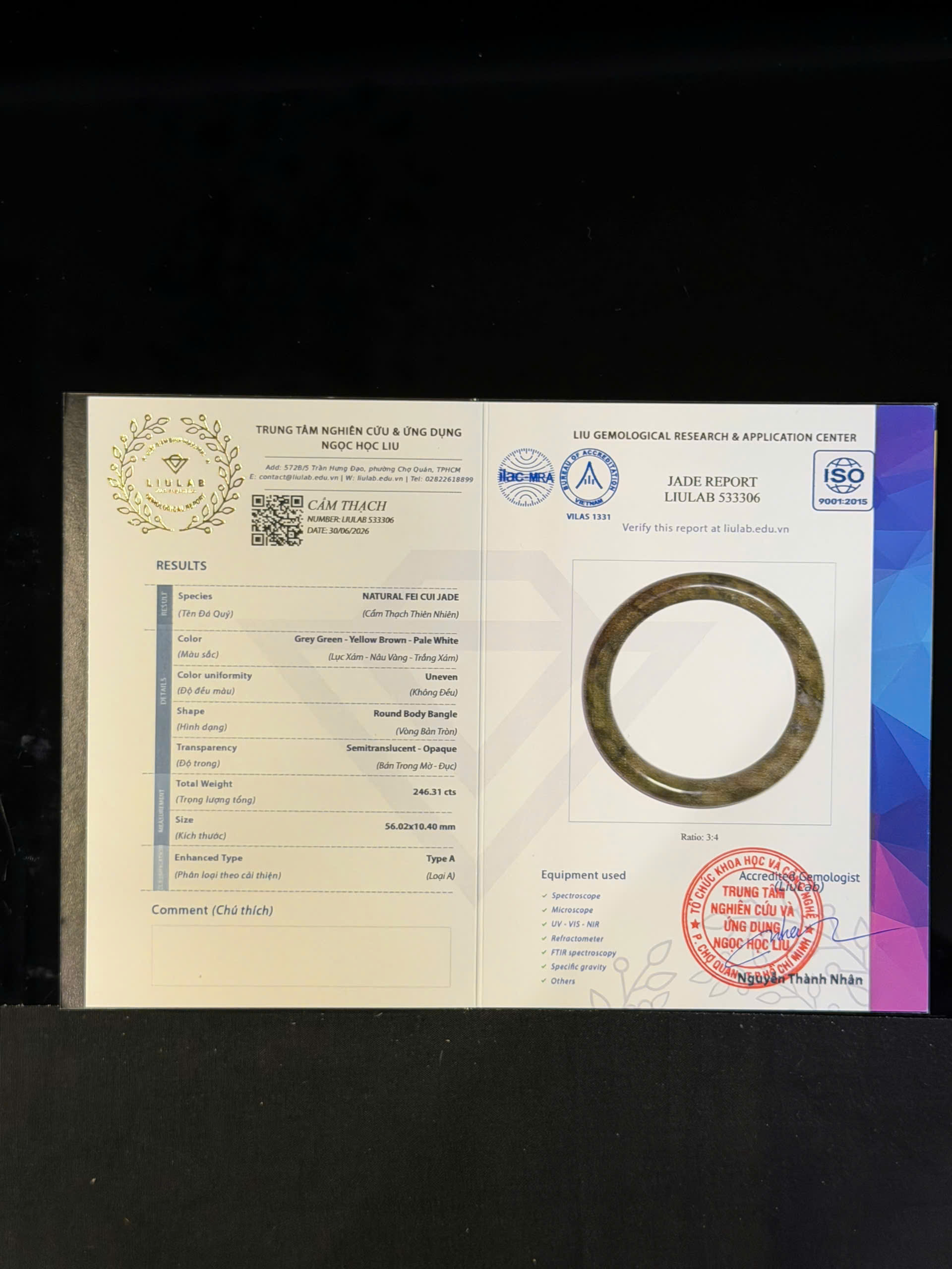 Vòng tay cẩm thạch LIULAB mã 533306