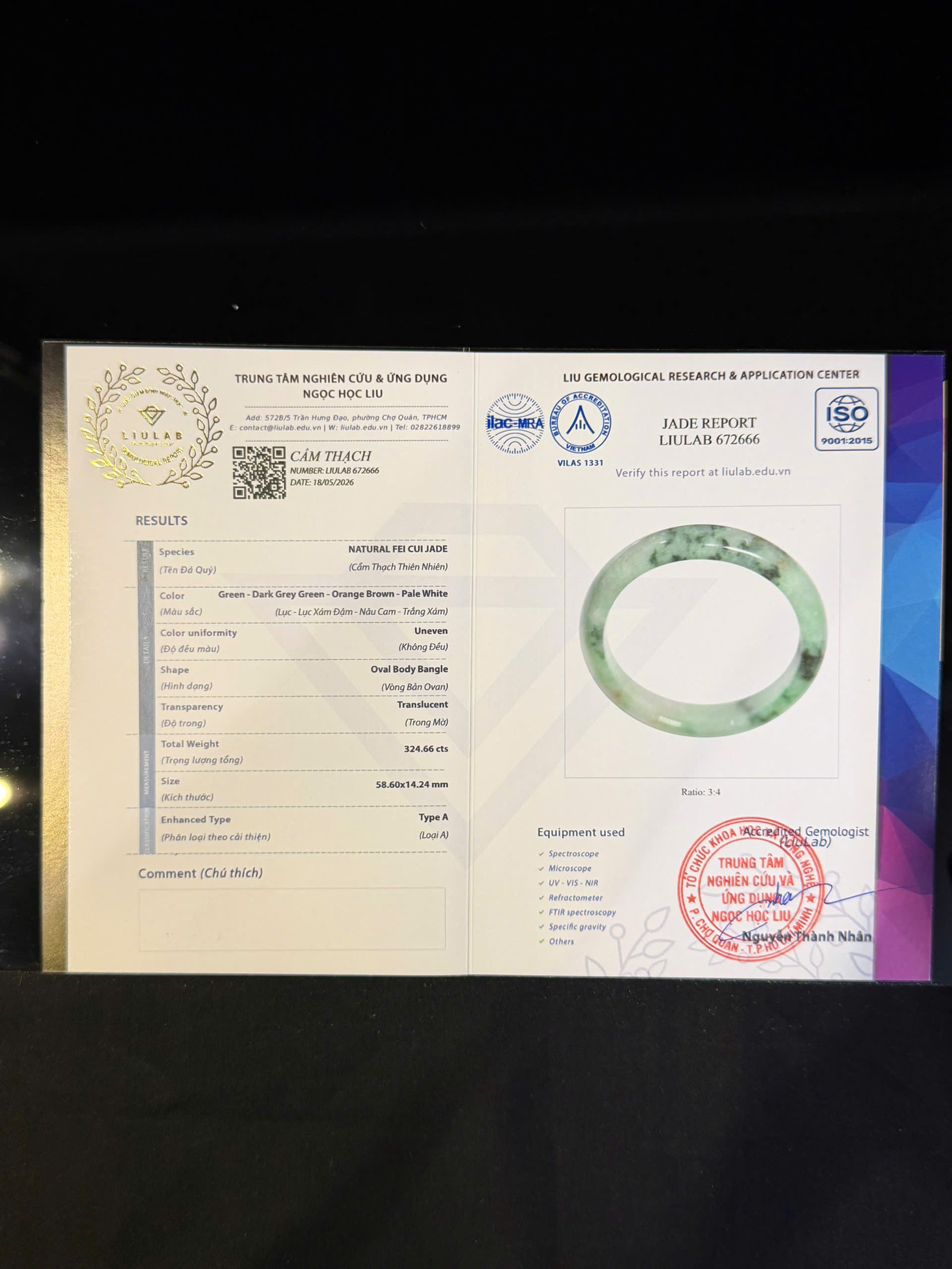 Vòng tay cẩm thạch LIULAB mã 672666
