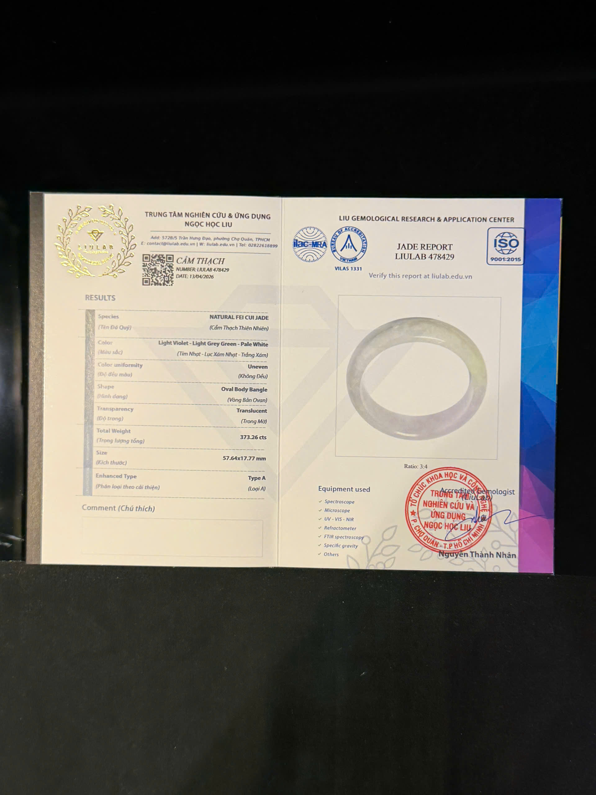 Vòng tay cẩm thạch LIULAB mã 478429