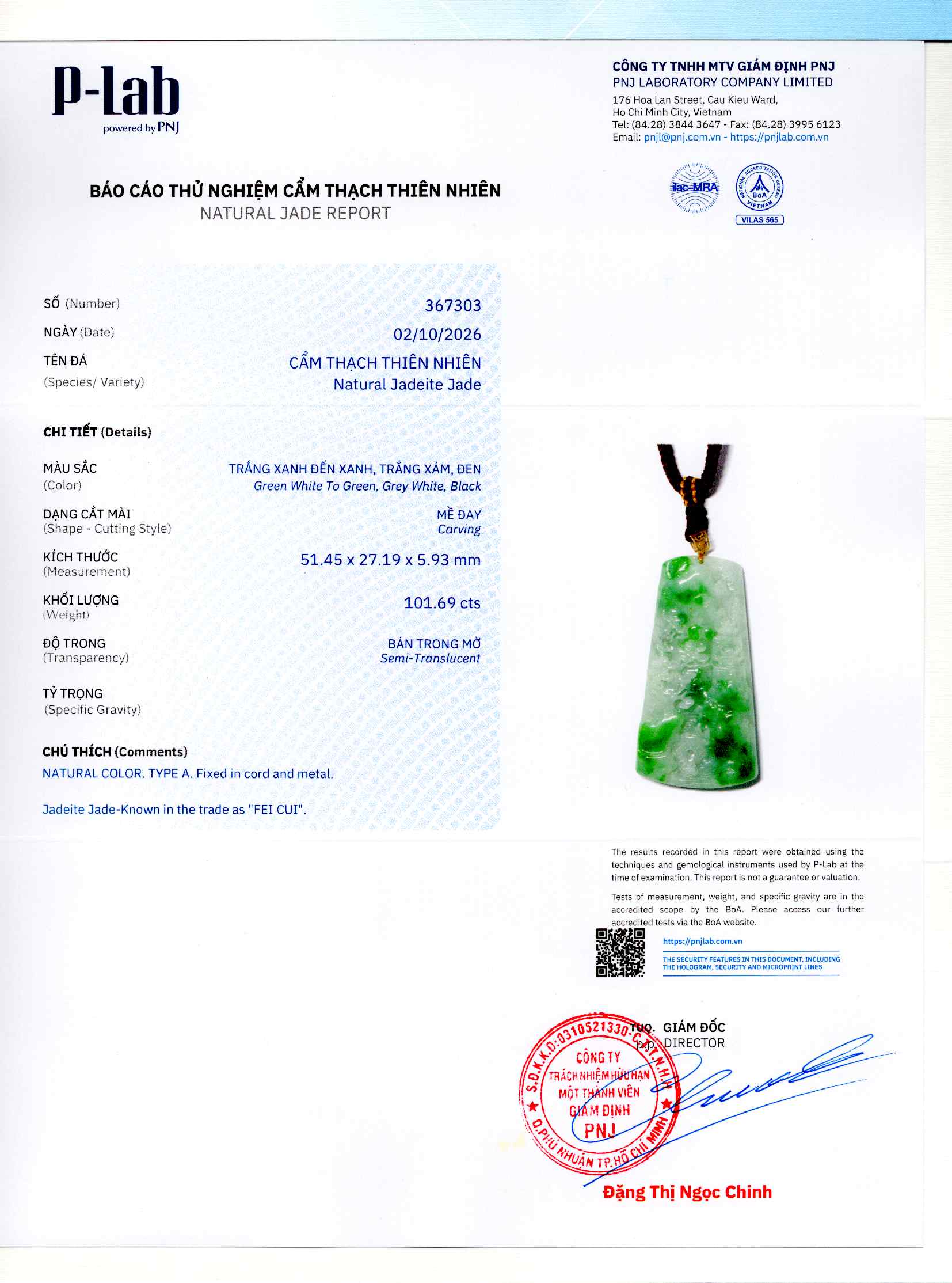 Giấy giám định 367303