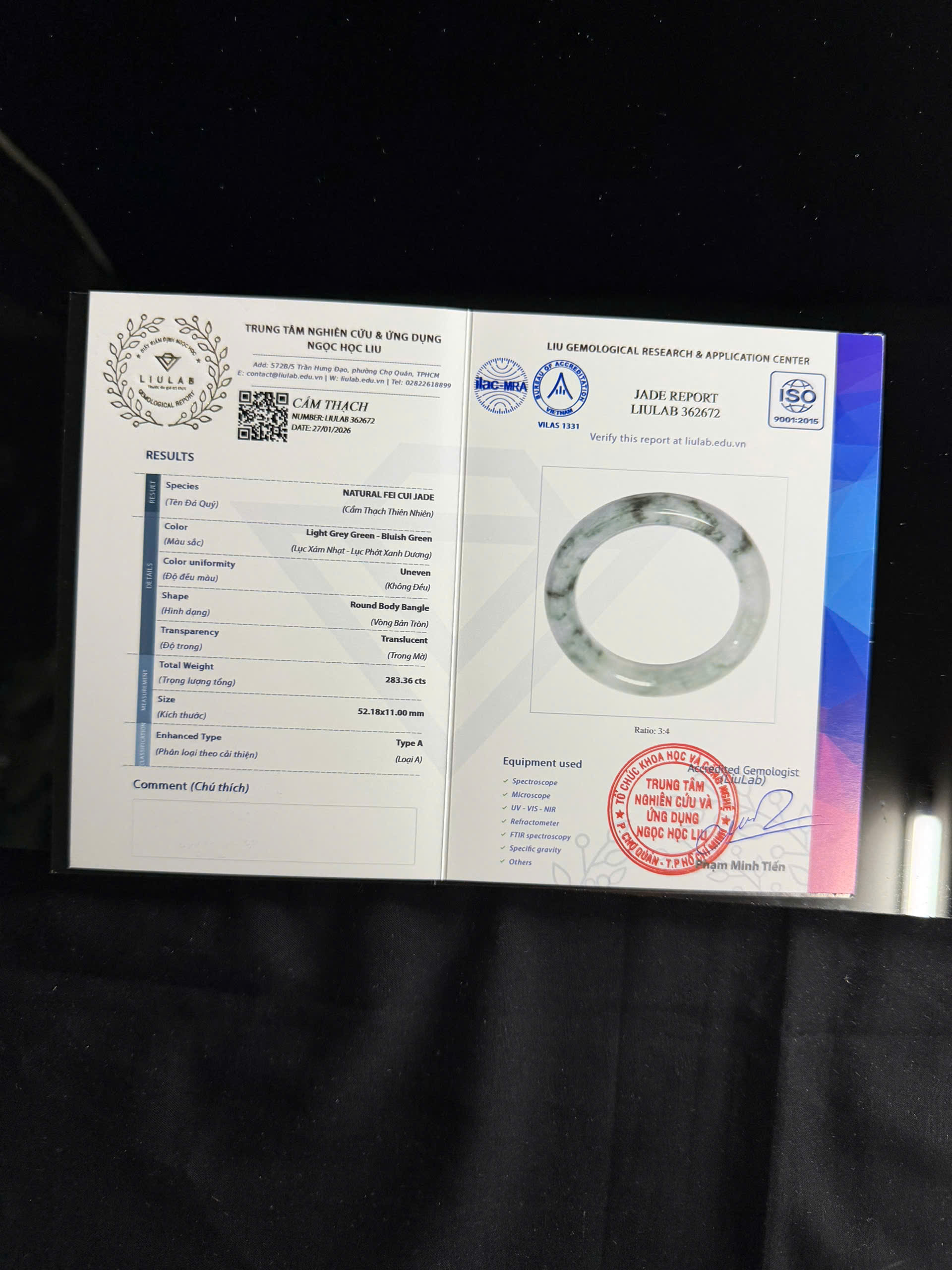 Vòng tay cẩm thạch LIULAB mã 362672