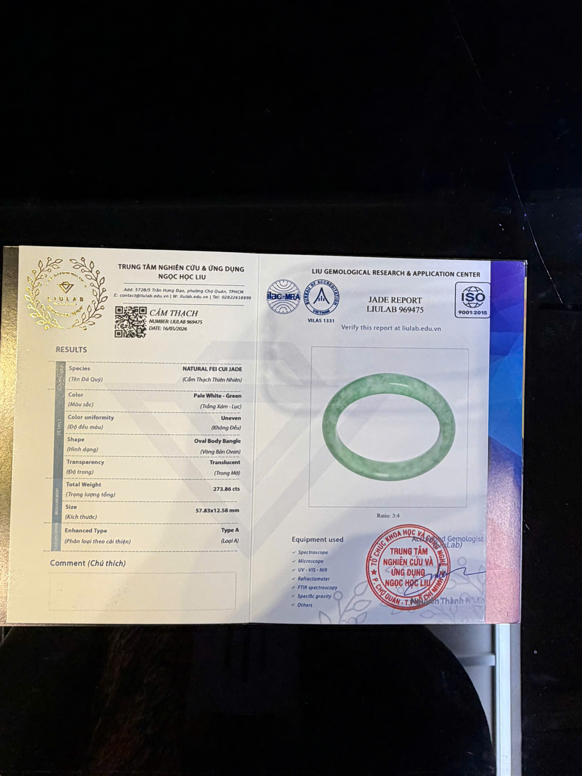 Vòng tay cẩm thạch LIULAB mã 969475