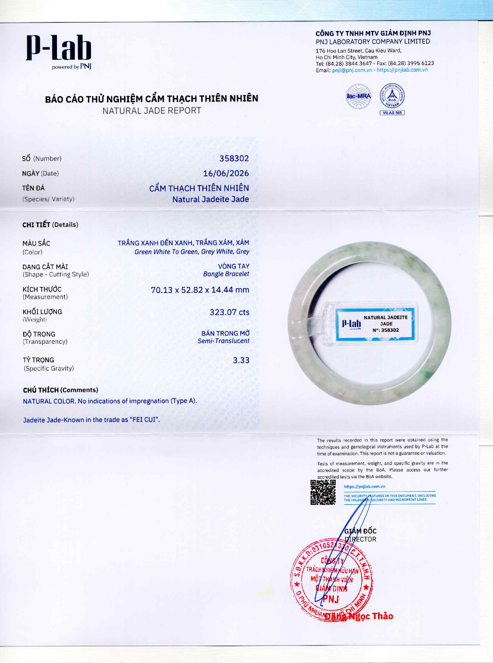 Giấy giám định 358302