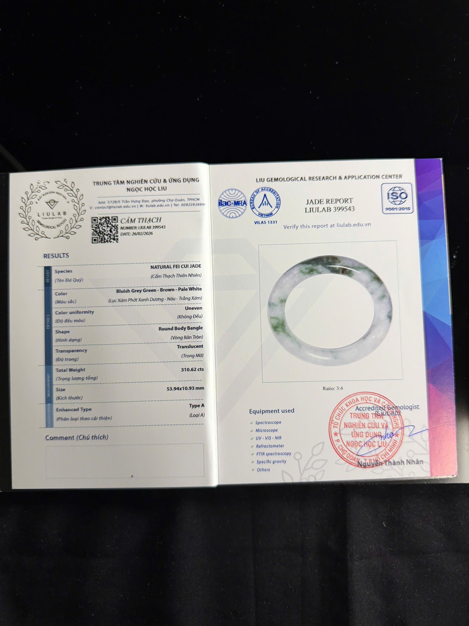 Vòng tay cẩm thạch LIULAB mã 399543