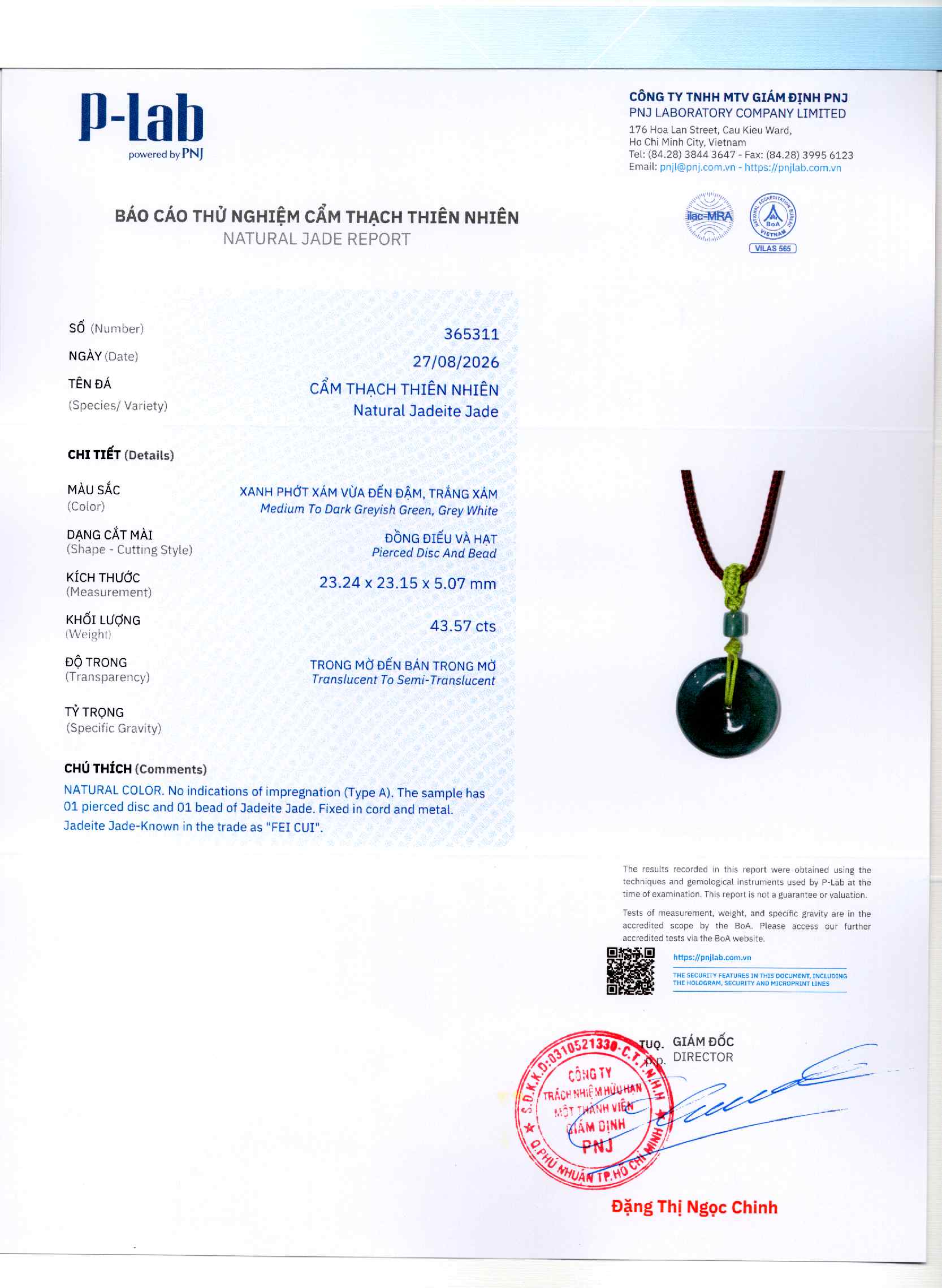Giấy giám định 365311