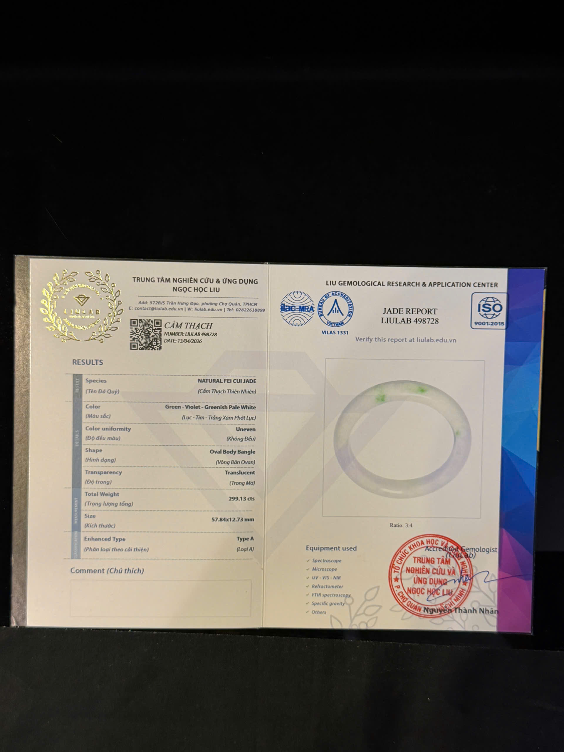 Vòng tay cẩm thạch LIULAB mã 498728