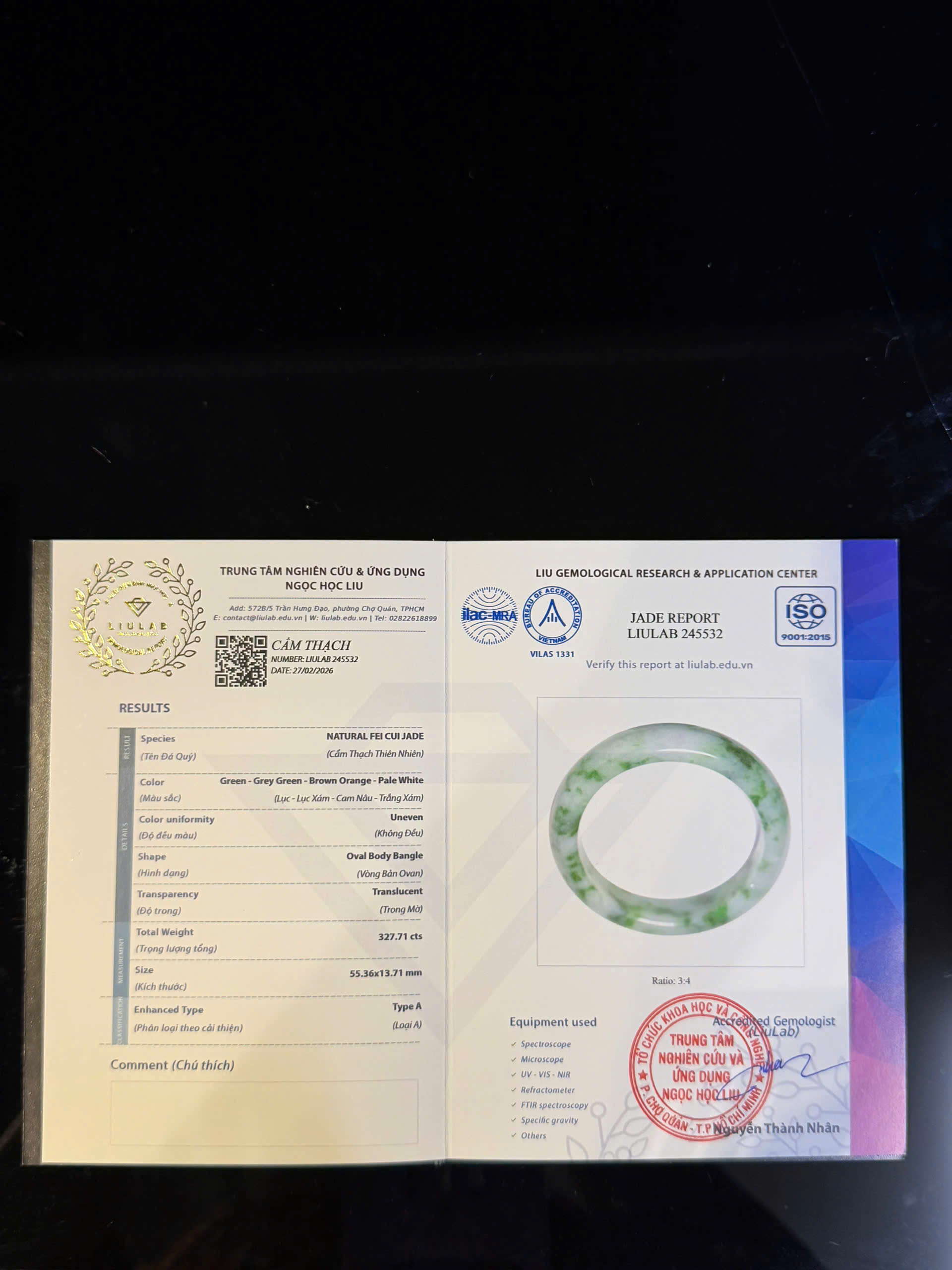 Vòng tay cẩm thạch LIULAB mã 245532