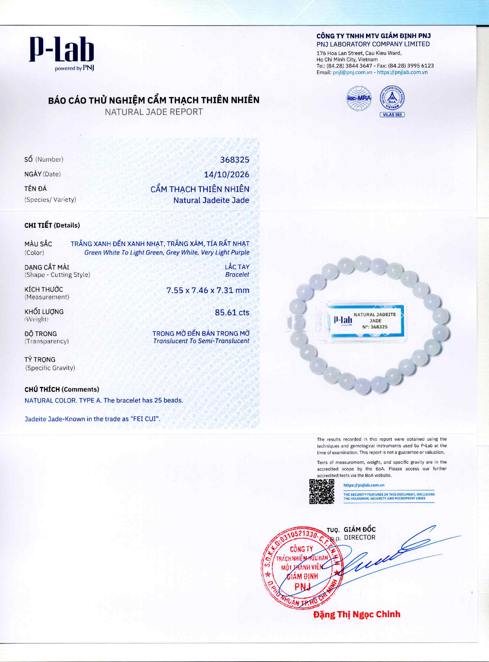 Giấy giám định 368325