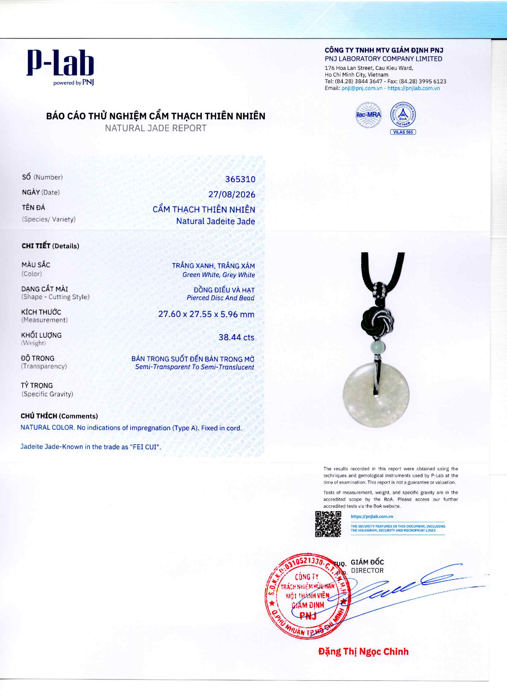 Giấy giám định 365310