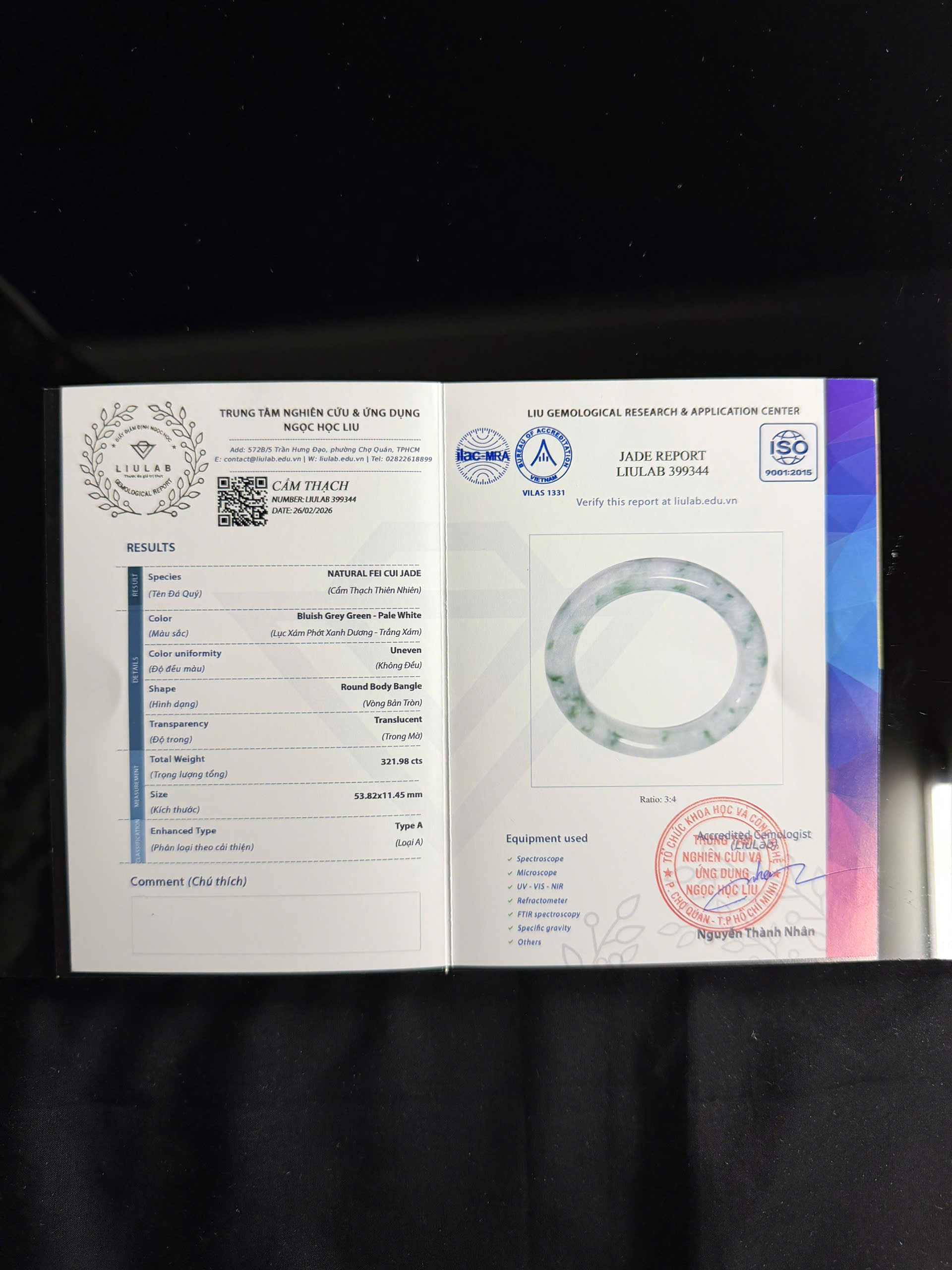 Vòng tay cẩm thạch LIULAB mã 399344
