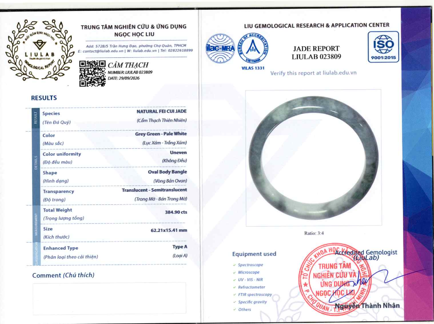 Giấy giám định 023809