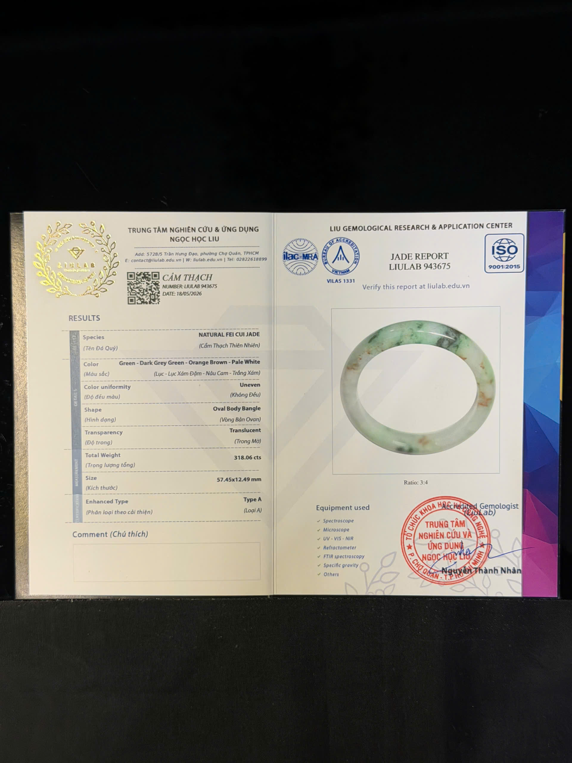 Vòng tay cẩm thạch LIULAB mã 943675