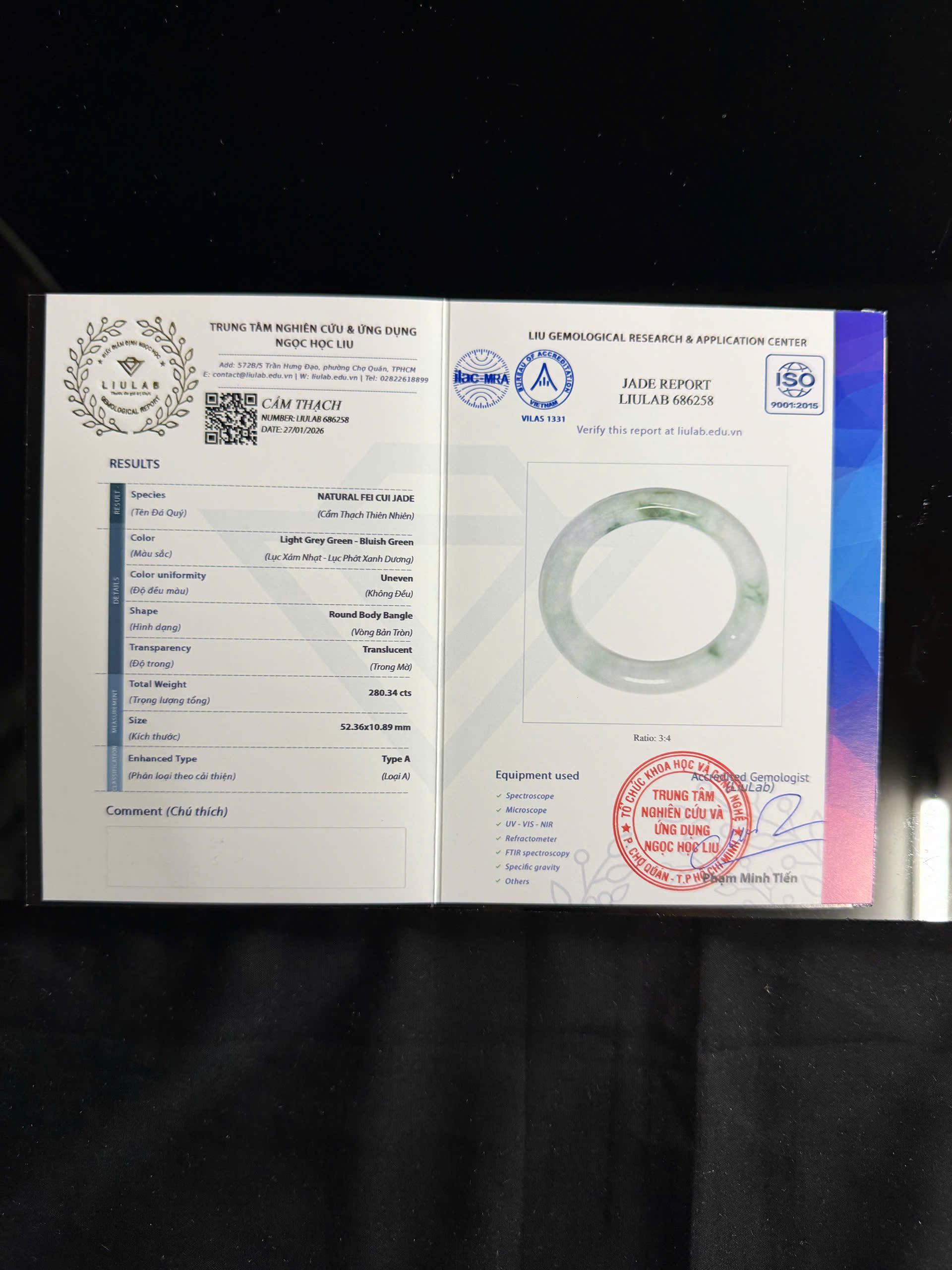 Vòng tay cẩm thạch LIULAB mã 686258