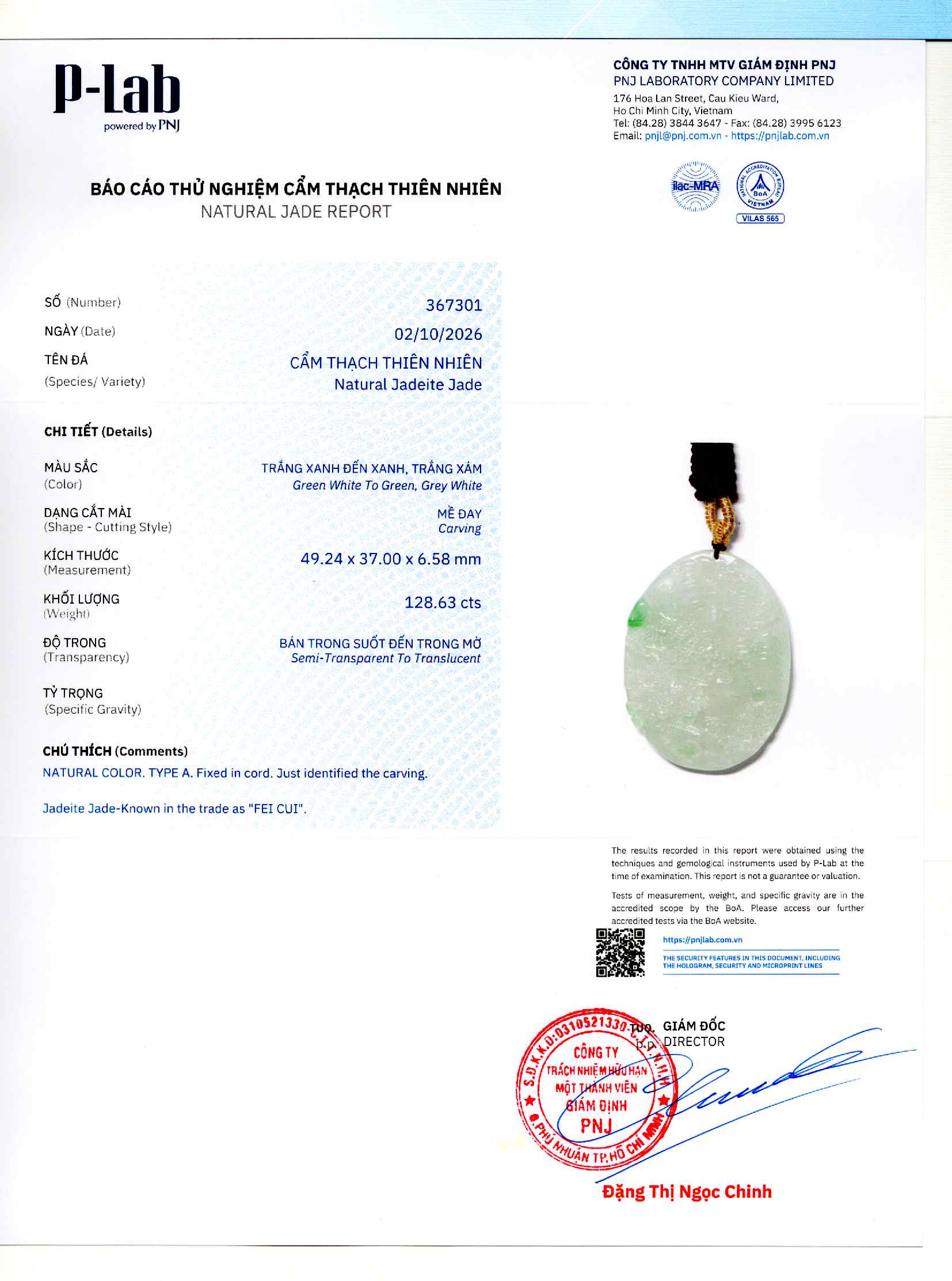 Giấy giám định 367301