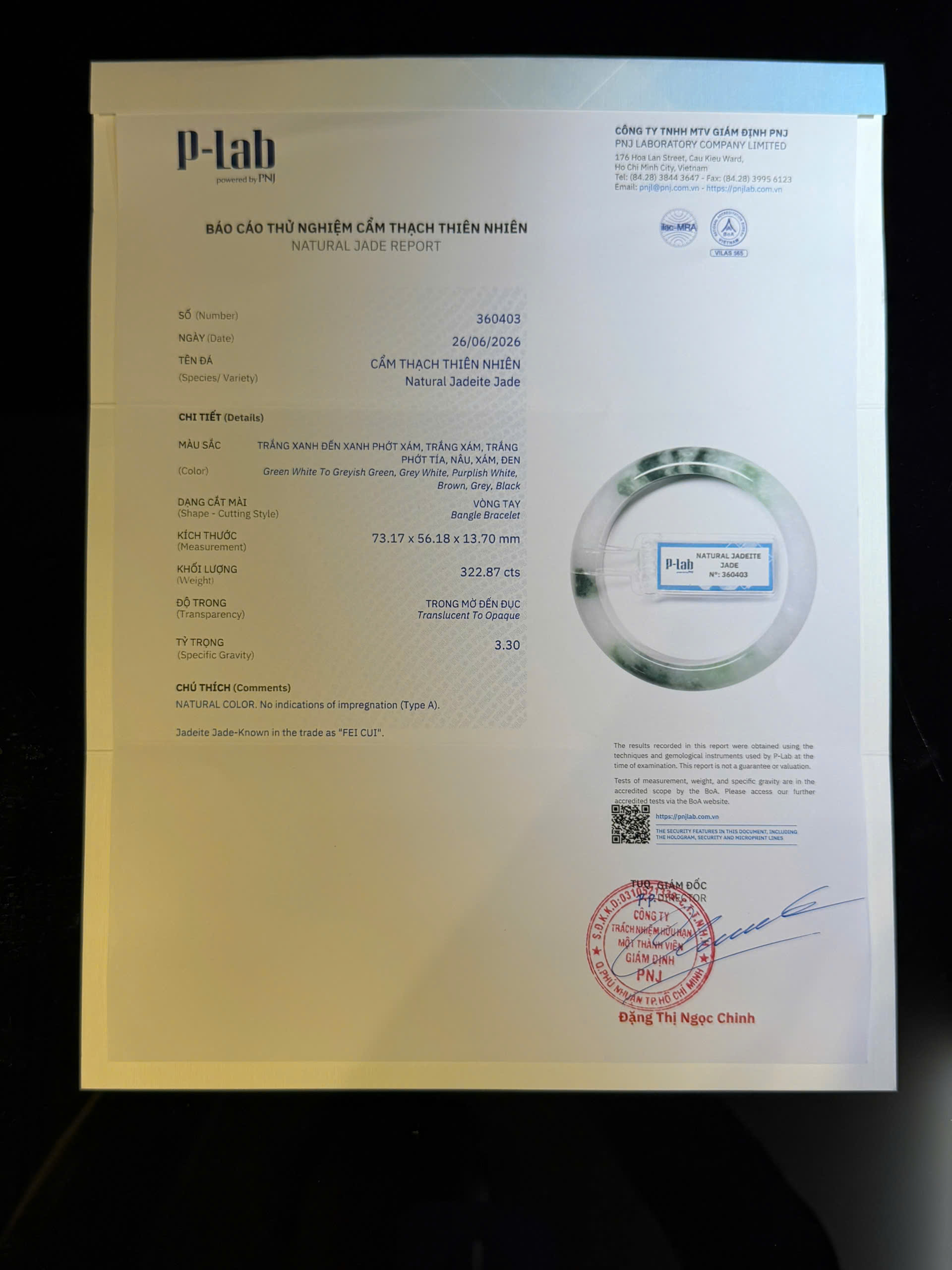 Vòng tay cẩm thạch mã 360403