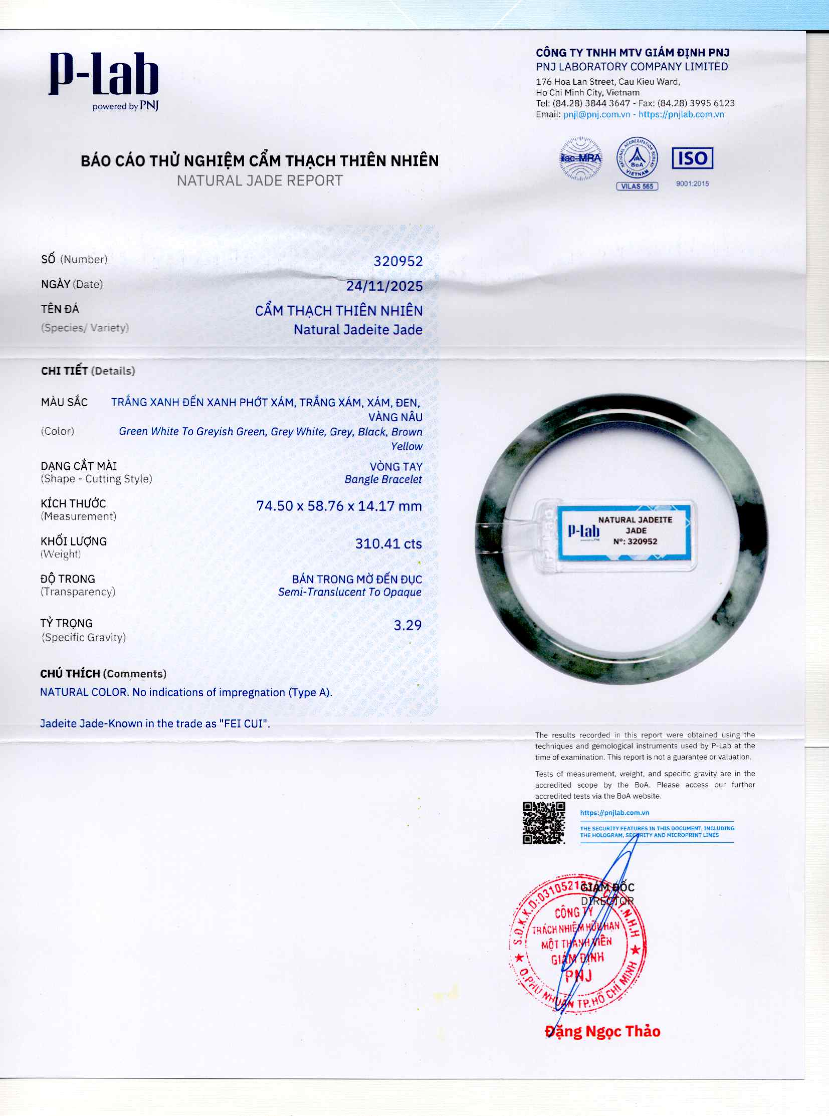 Giấy giám định 320952