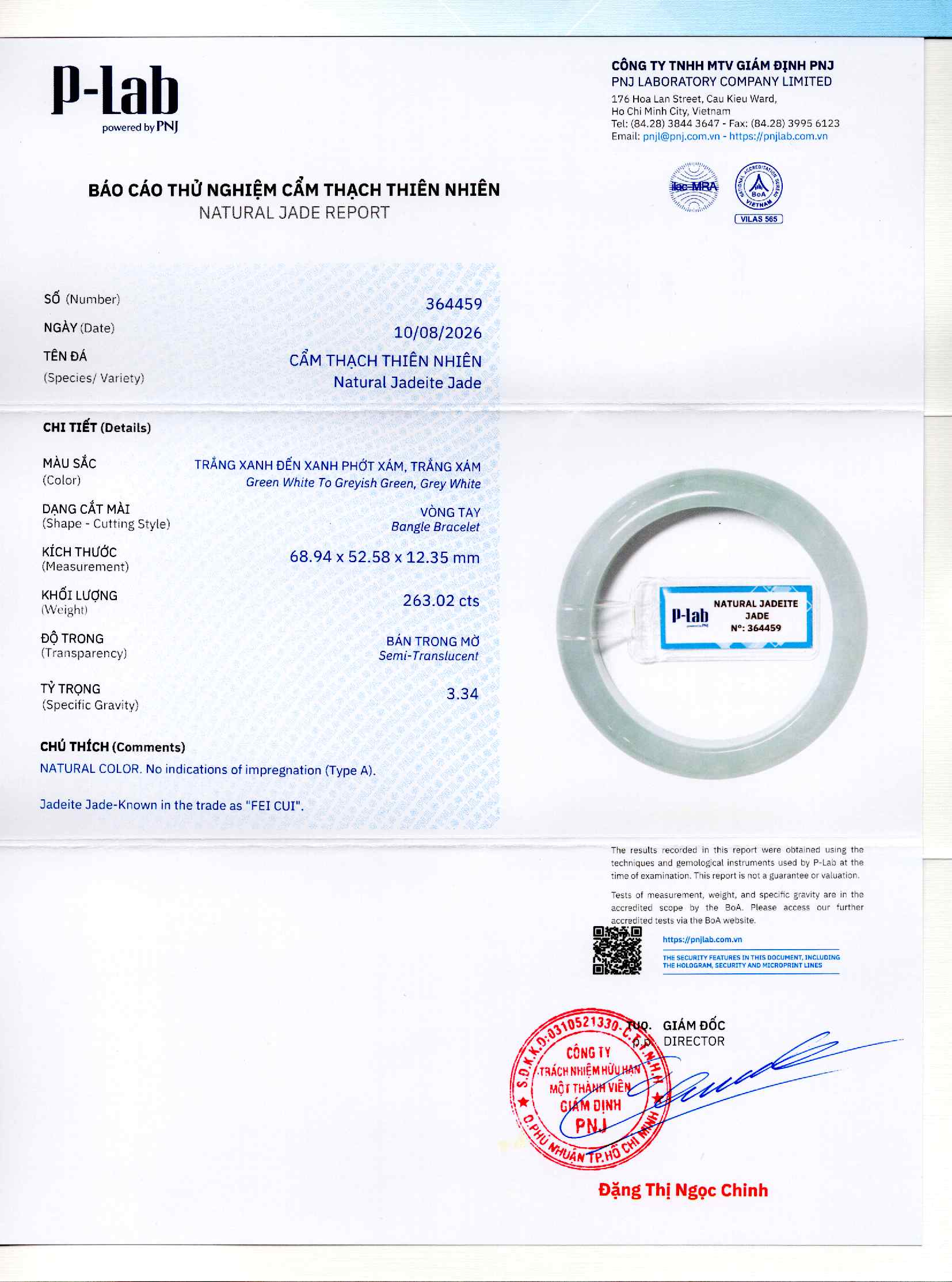Giấy giám định 364459
