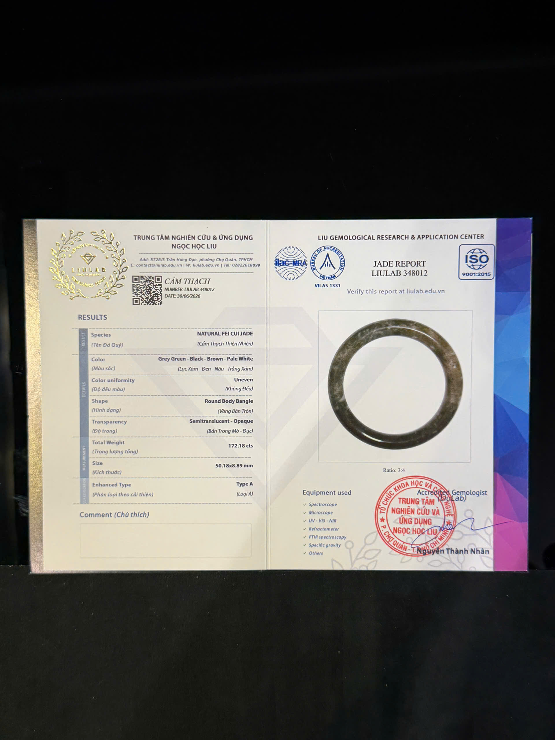 Vòng tay cẩm thạch LIULAB mã 348012