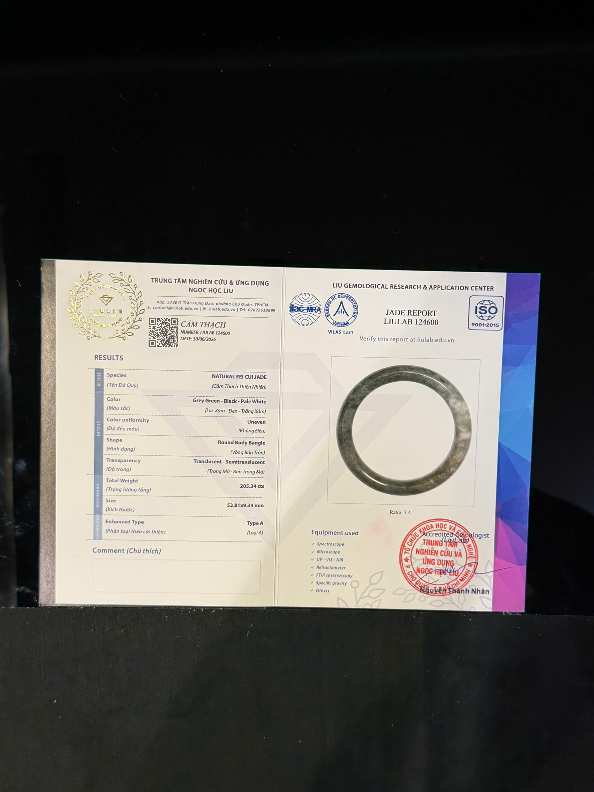 Vòng tay cẩm thạch LIULAB mã 124600