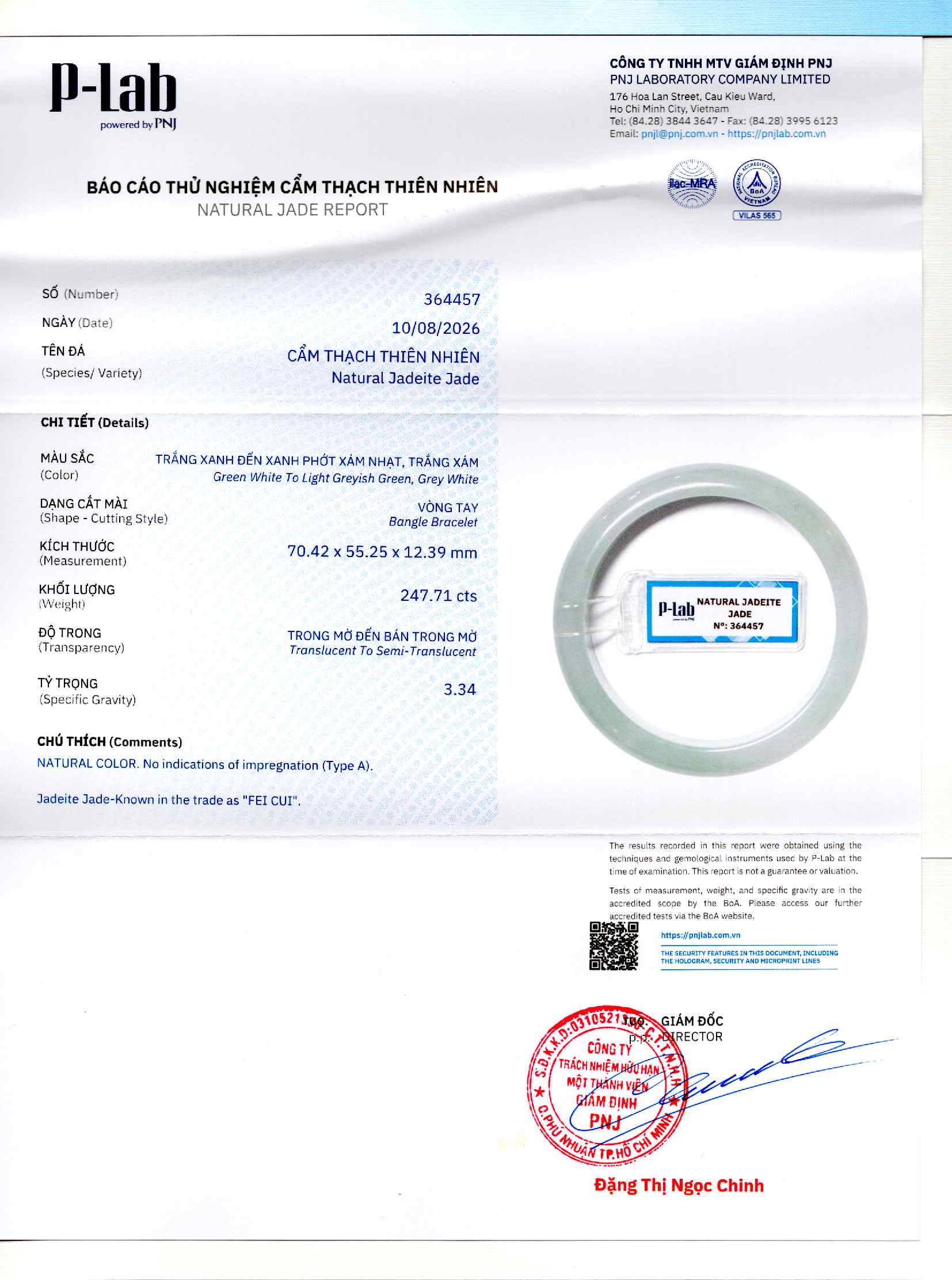 Giấy giám định 364457