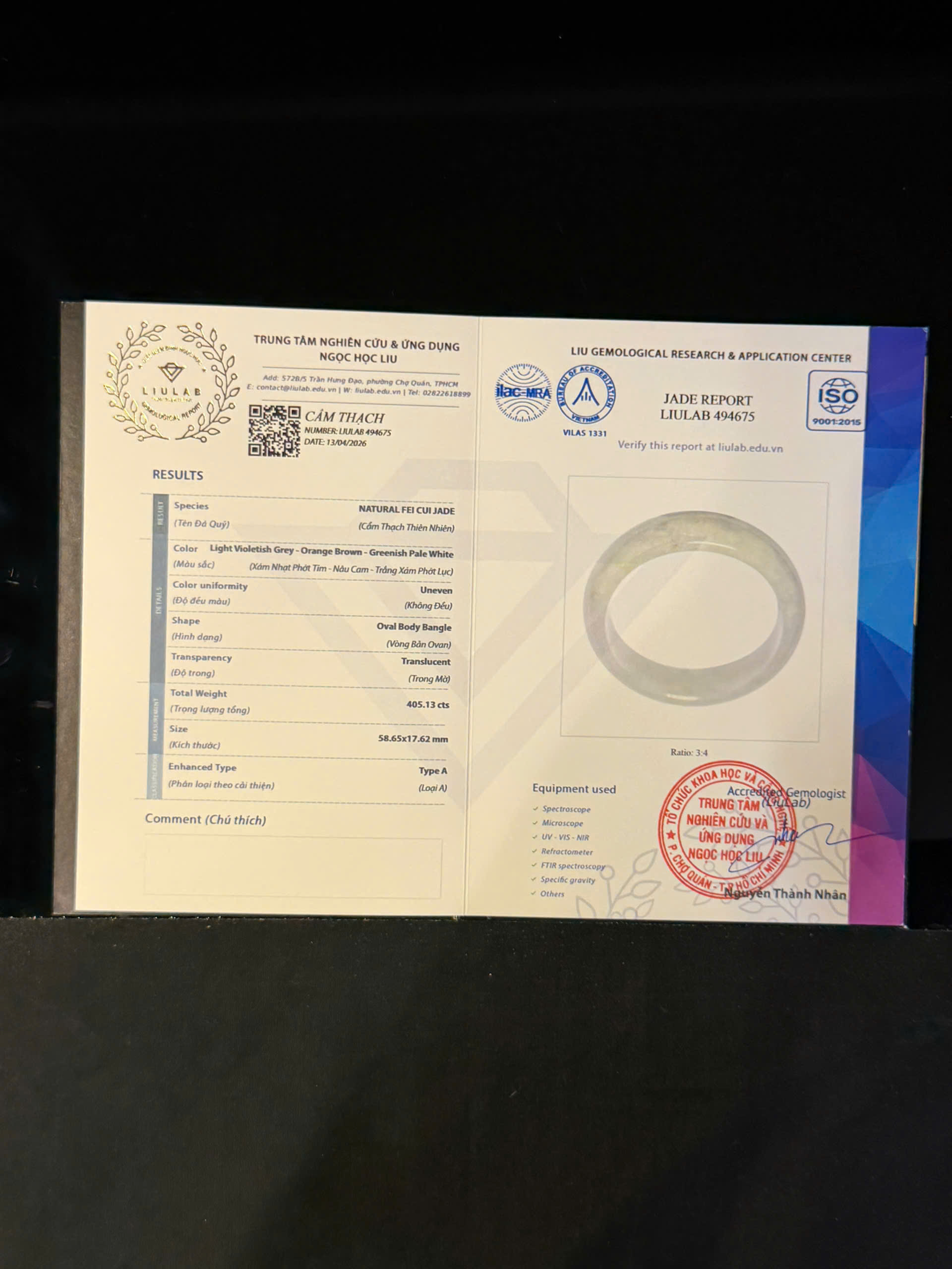 Vòng tay cẩm thạch LIULAB mã 494675
