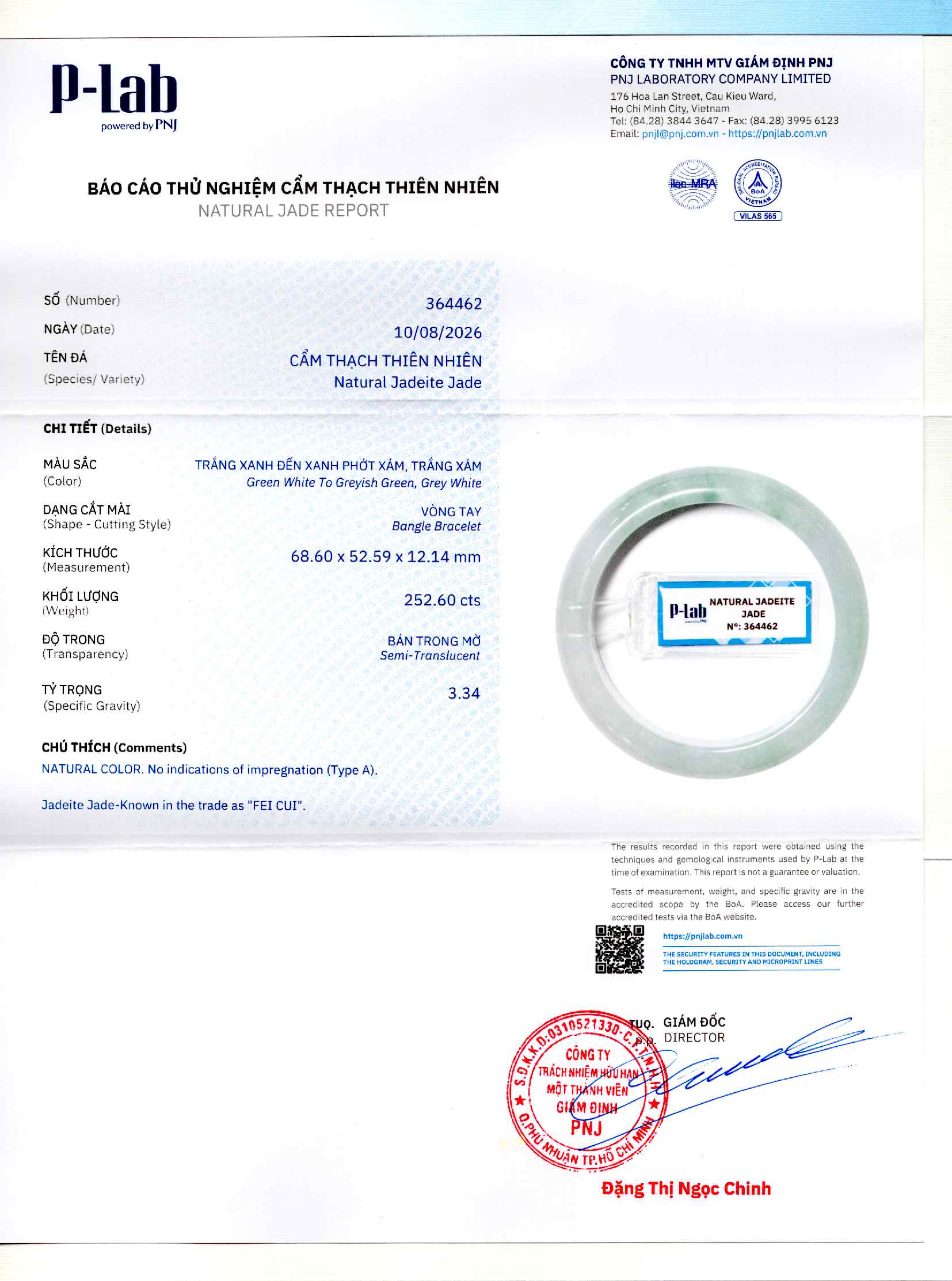 Giấy giám định 364462