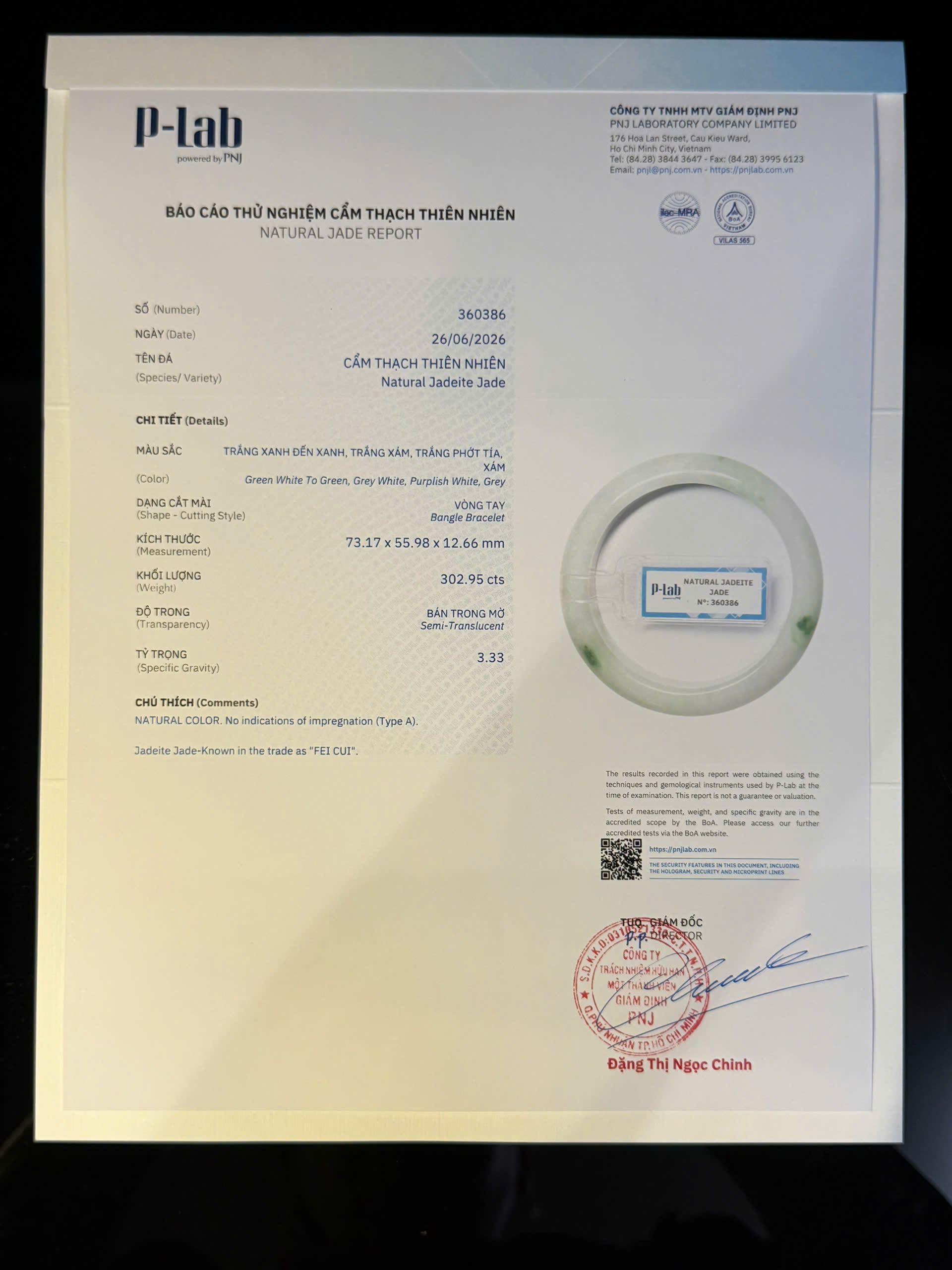 Vòng tay cẩm thạch mã 360386