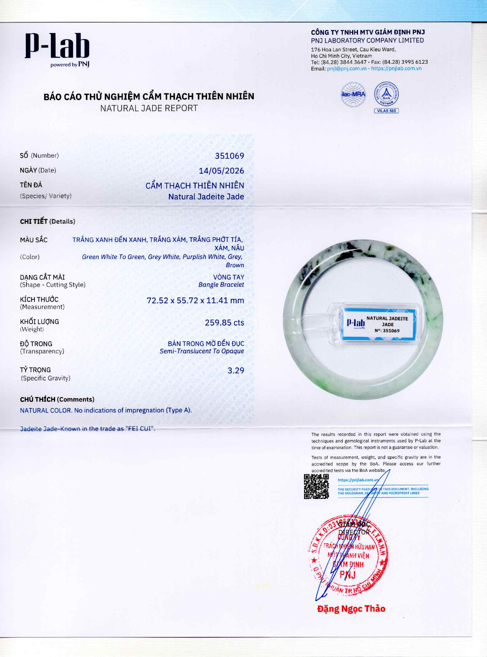 Giấy giám định 351069
