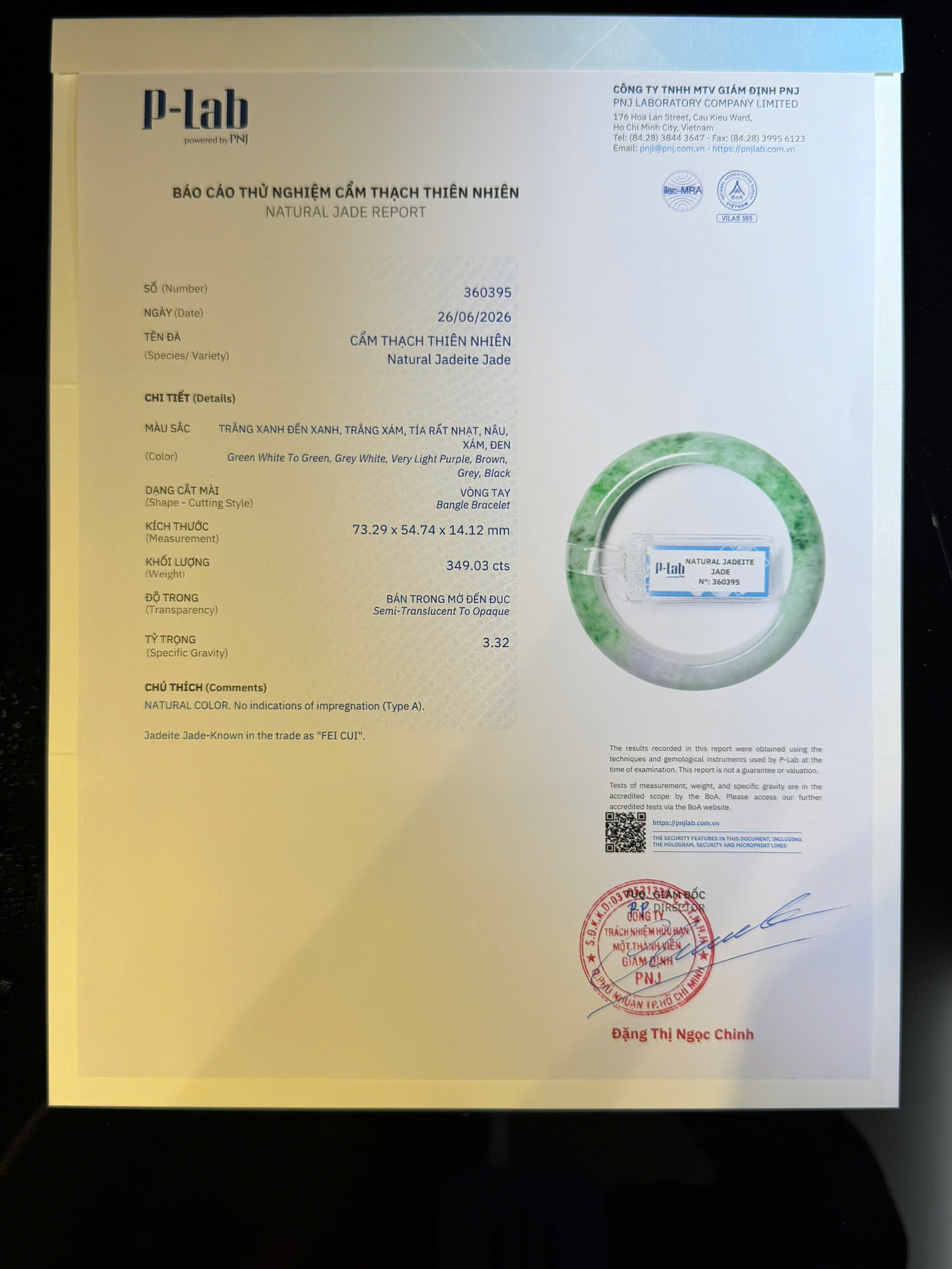 Vòng tay cẩm thạch mã 360395