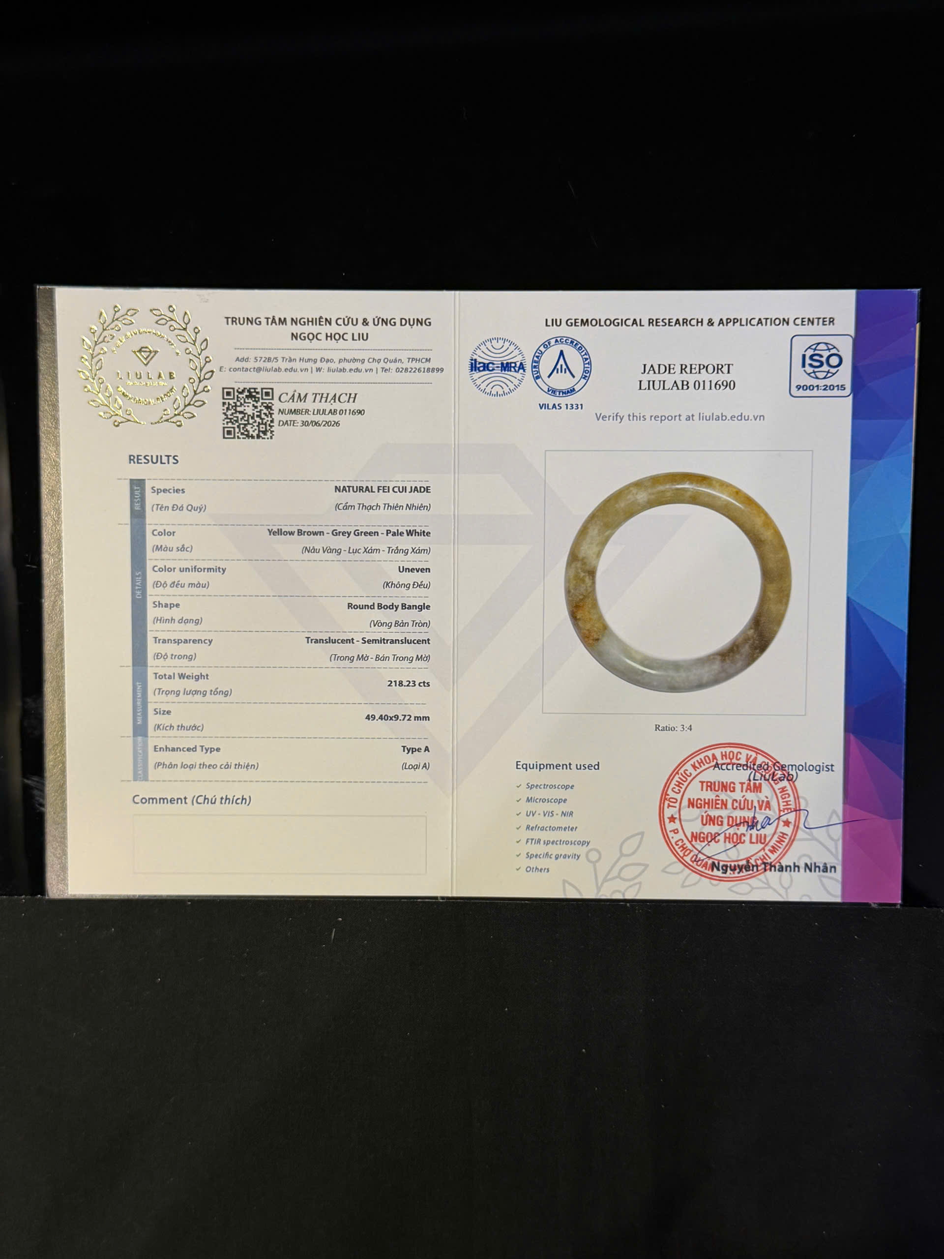Vòng tay cẩm thạch LIULAB mã 011690