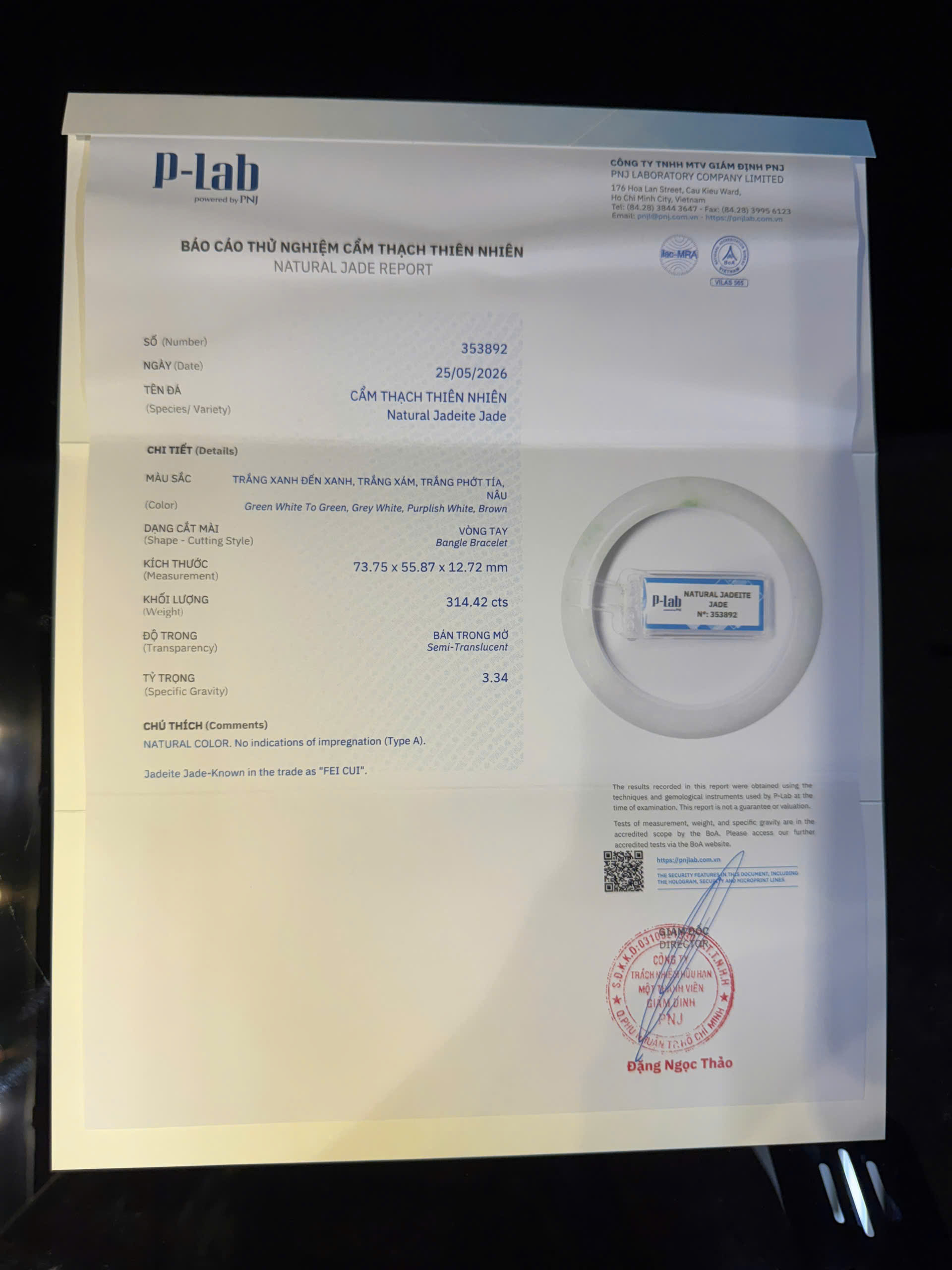 Vòng tay cẩm thạch mã 353892