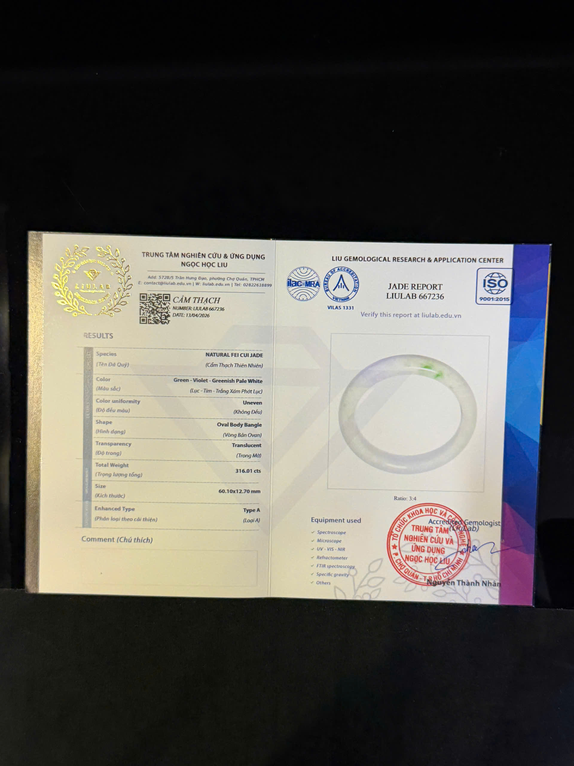 Vòng tay cẩm thạch LIULAB mã 667236
